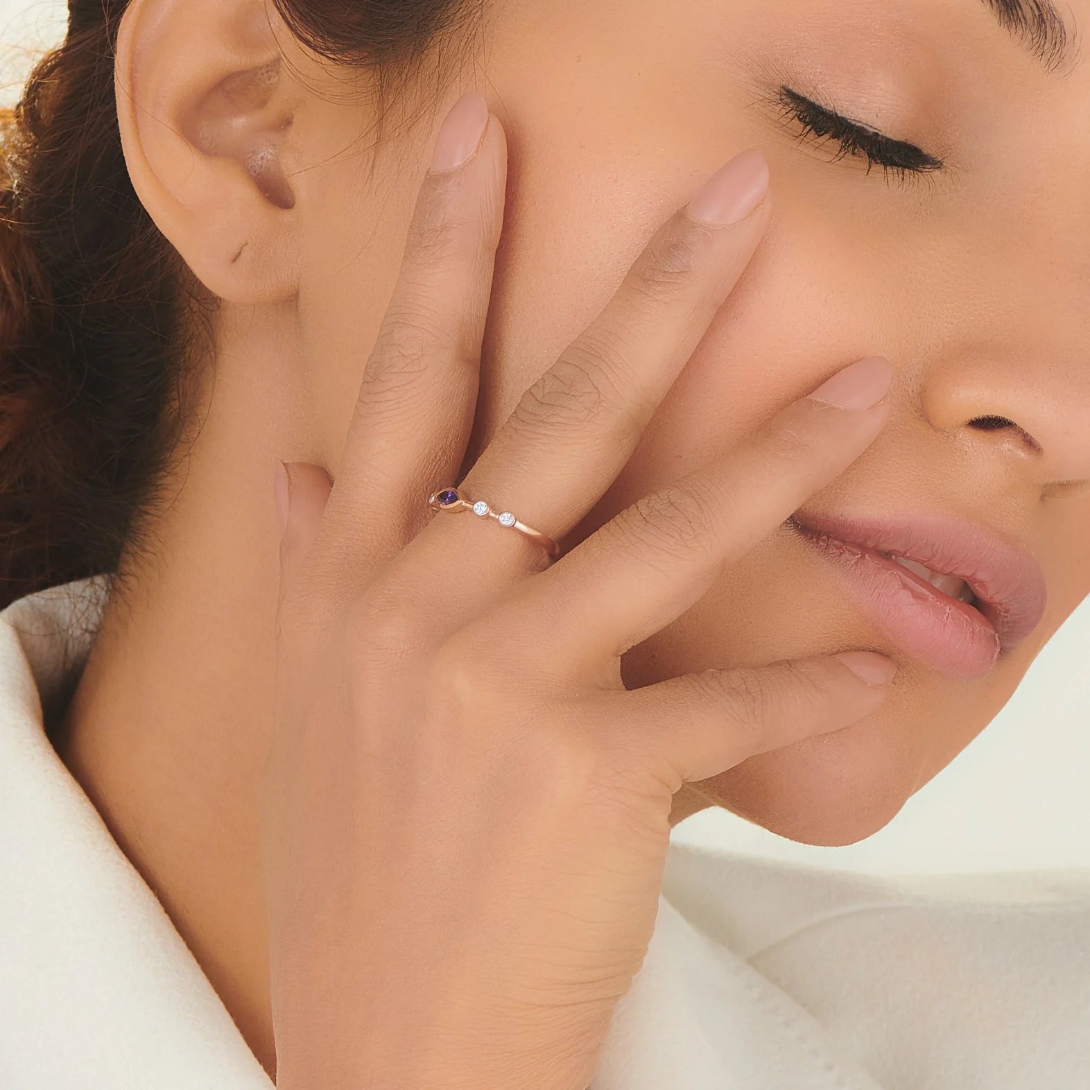 Color Pop Starlight Orbit Ring in Amethyst - Zen Diamond India