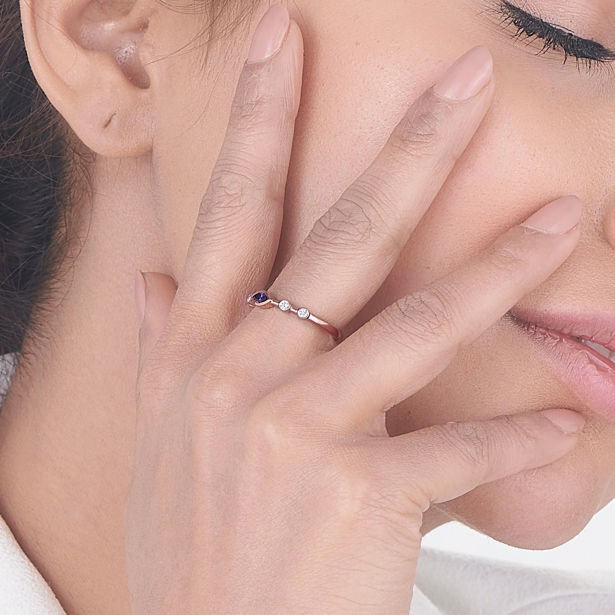 Color Pop Starlight Orbit Ring in Amethyst