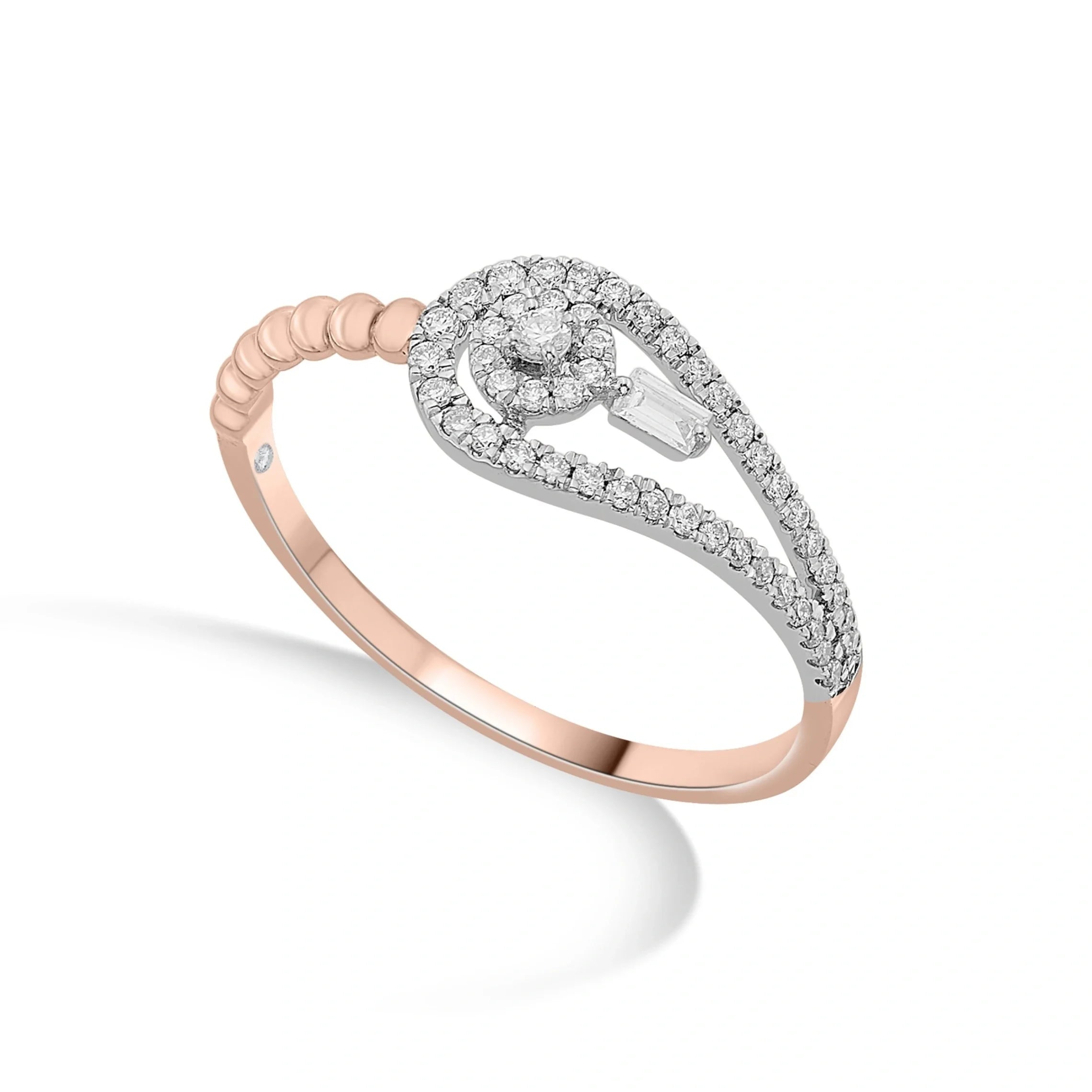 Boujee Round Overlap Ring - Zen Diamond India