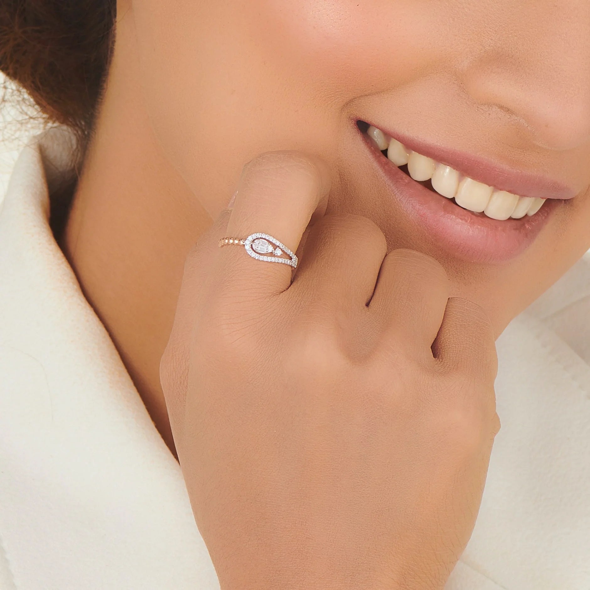 Boujee Drop Overlap Ring - Zen Diamond India