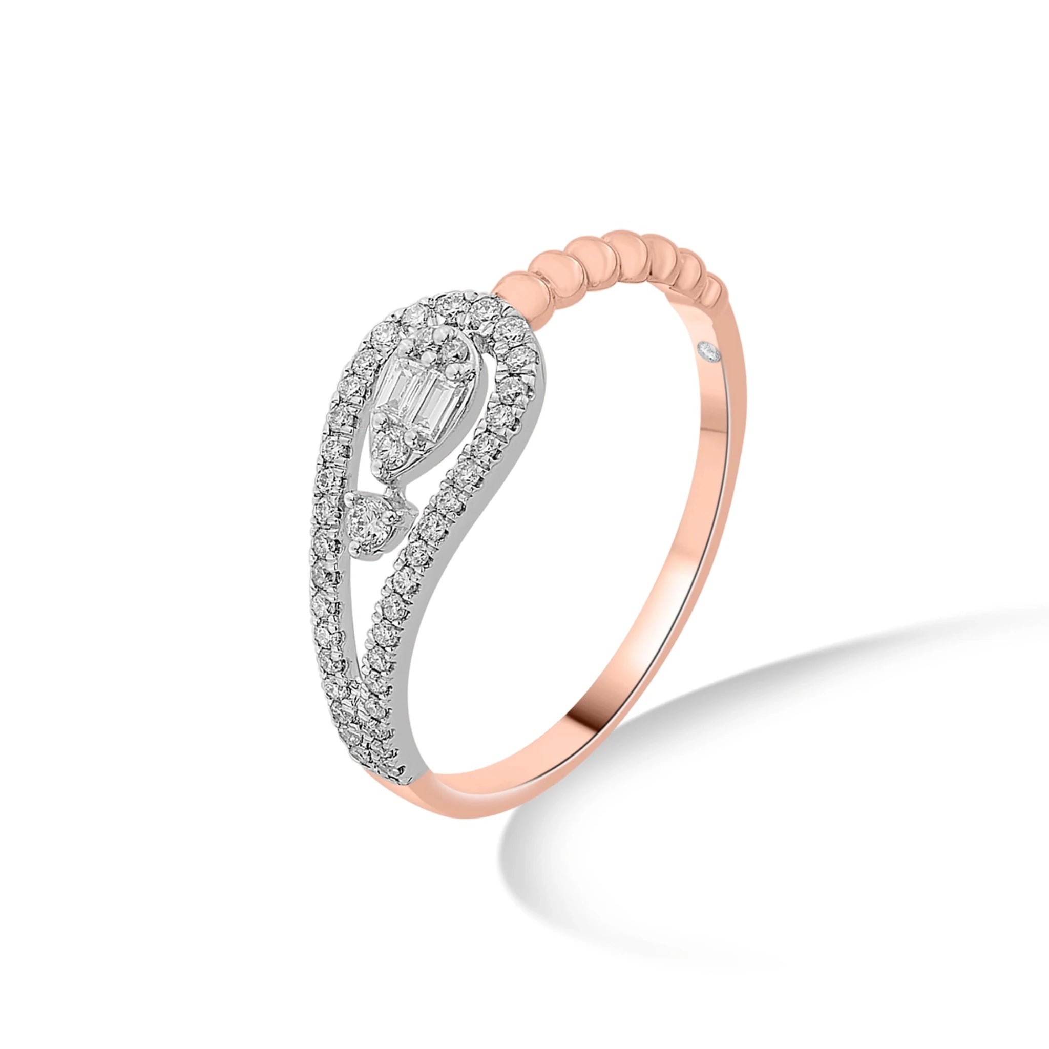 Boujee Drop Overlap Ring - Zen Diamond India