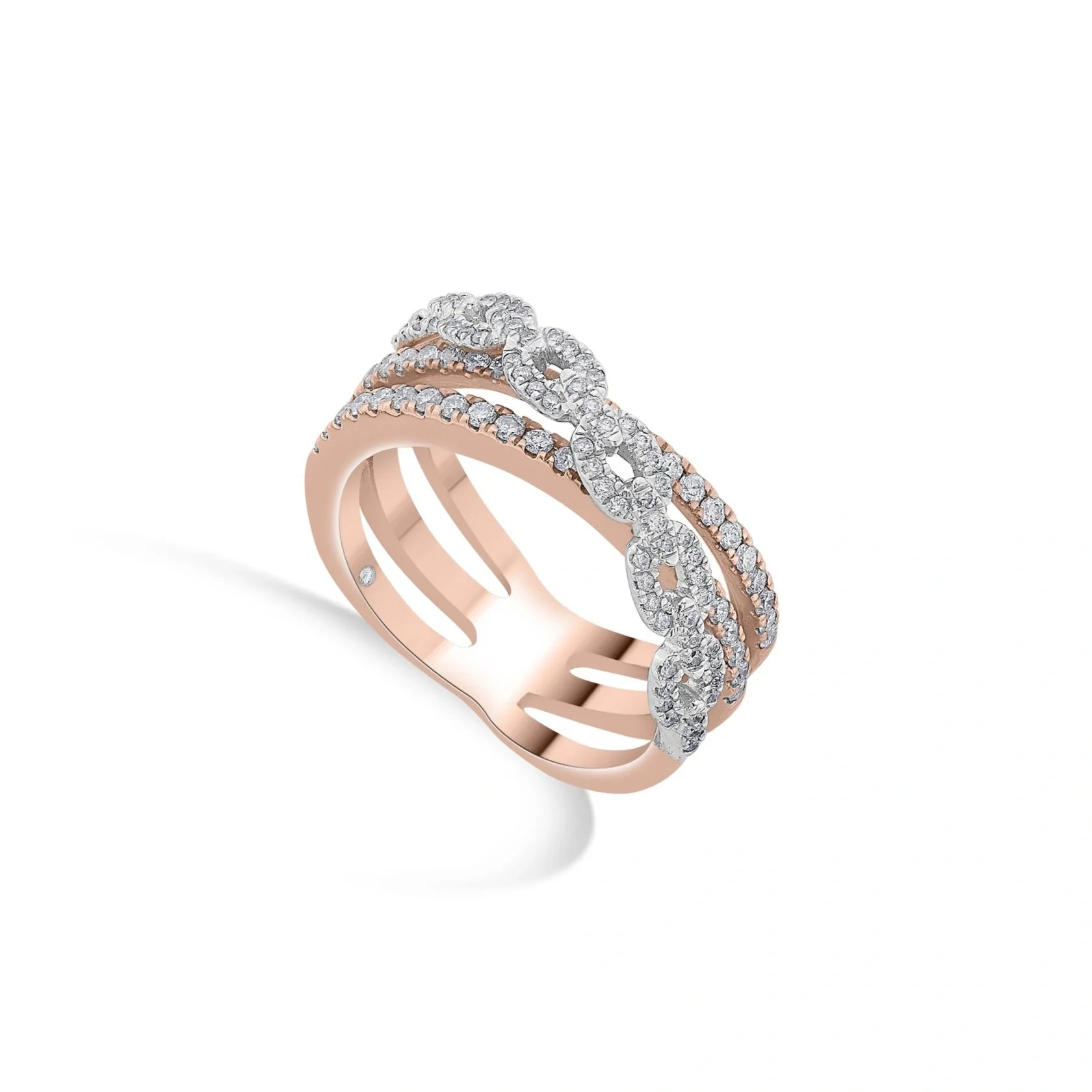 Cuban Crown Sync Wave Ring - Zen Diamond India