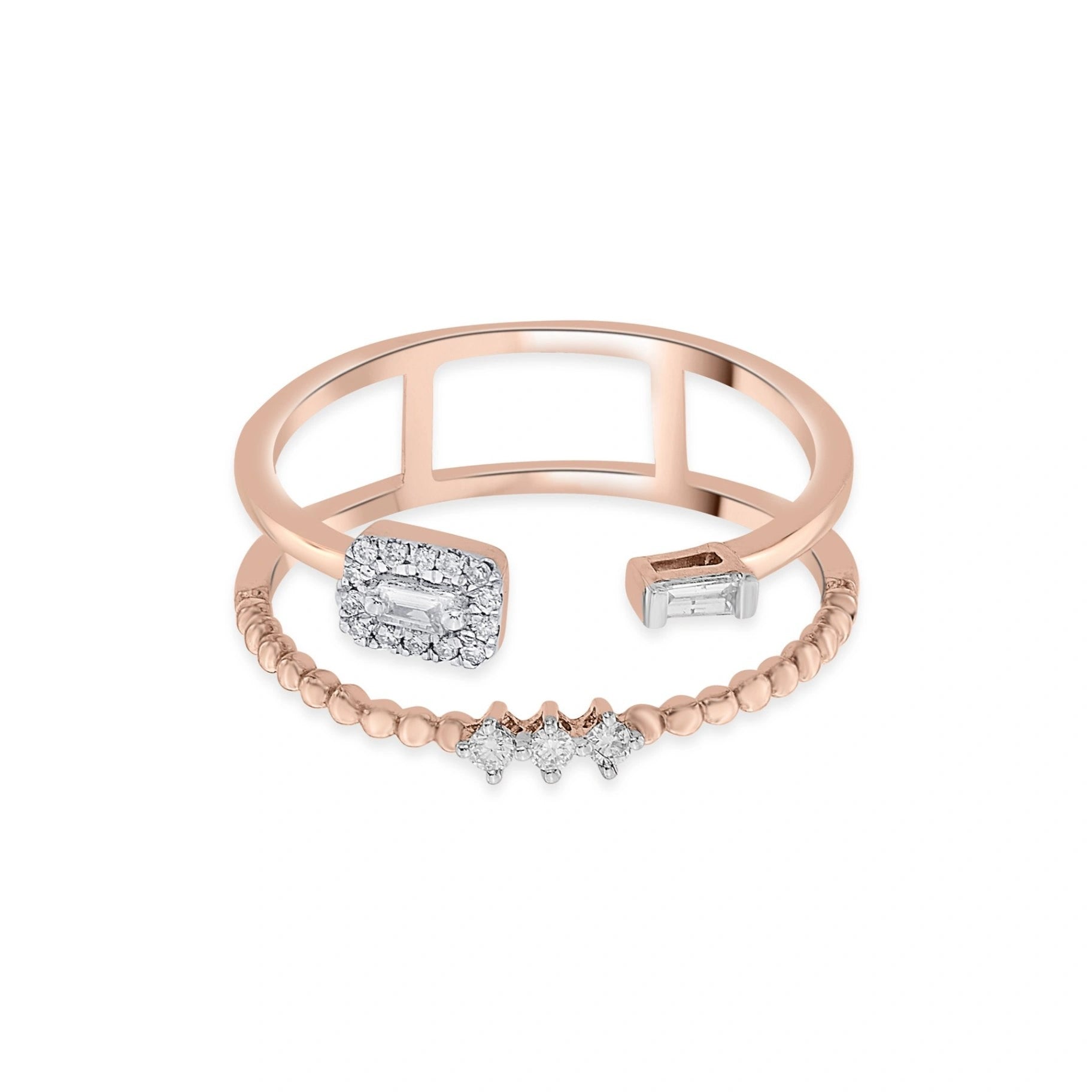 Sassy Radiant Fusion Diamond Charm Ring - Zen Diamond India