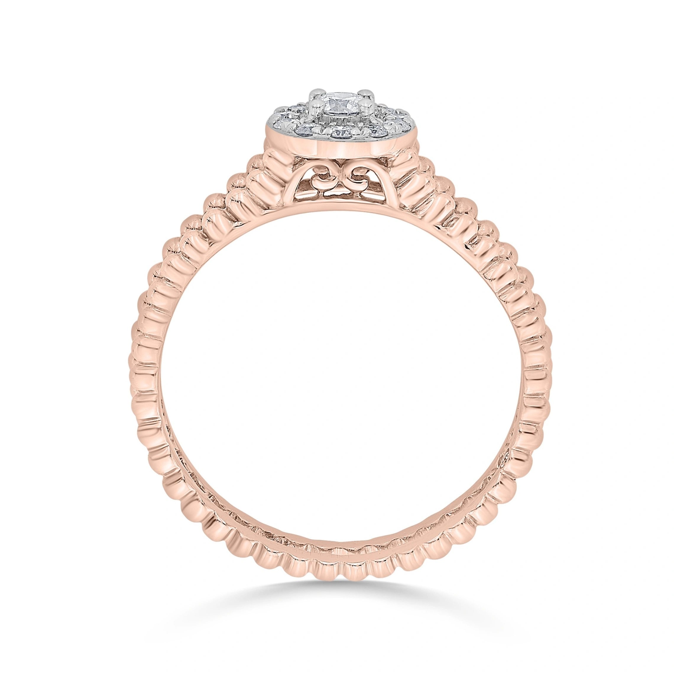 Sassy Rose Radiance Halo Stacking Ring - Zen Diamond India