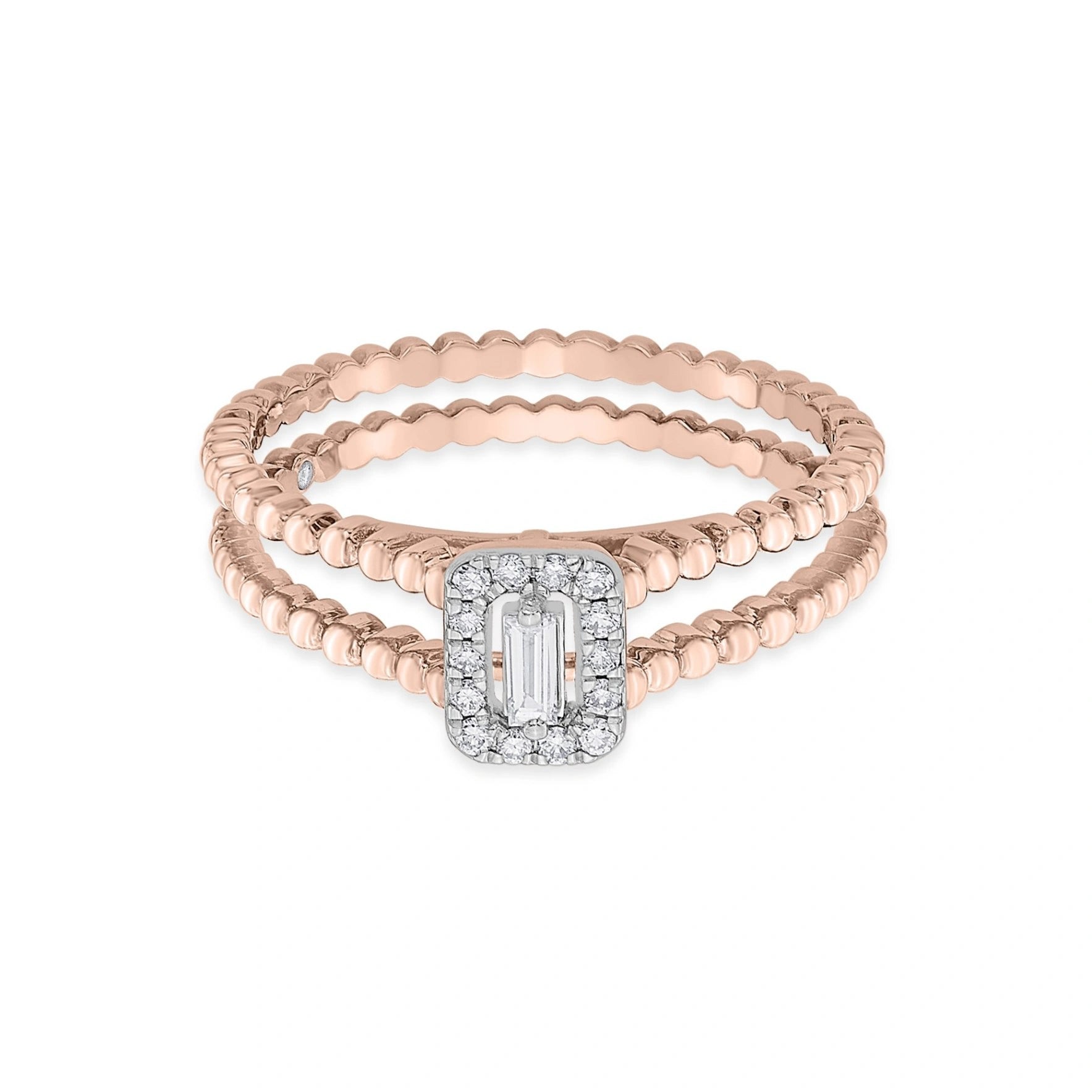 Sassy Radiant Emerald Sparkle Stack Ring - Zen Diamond India