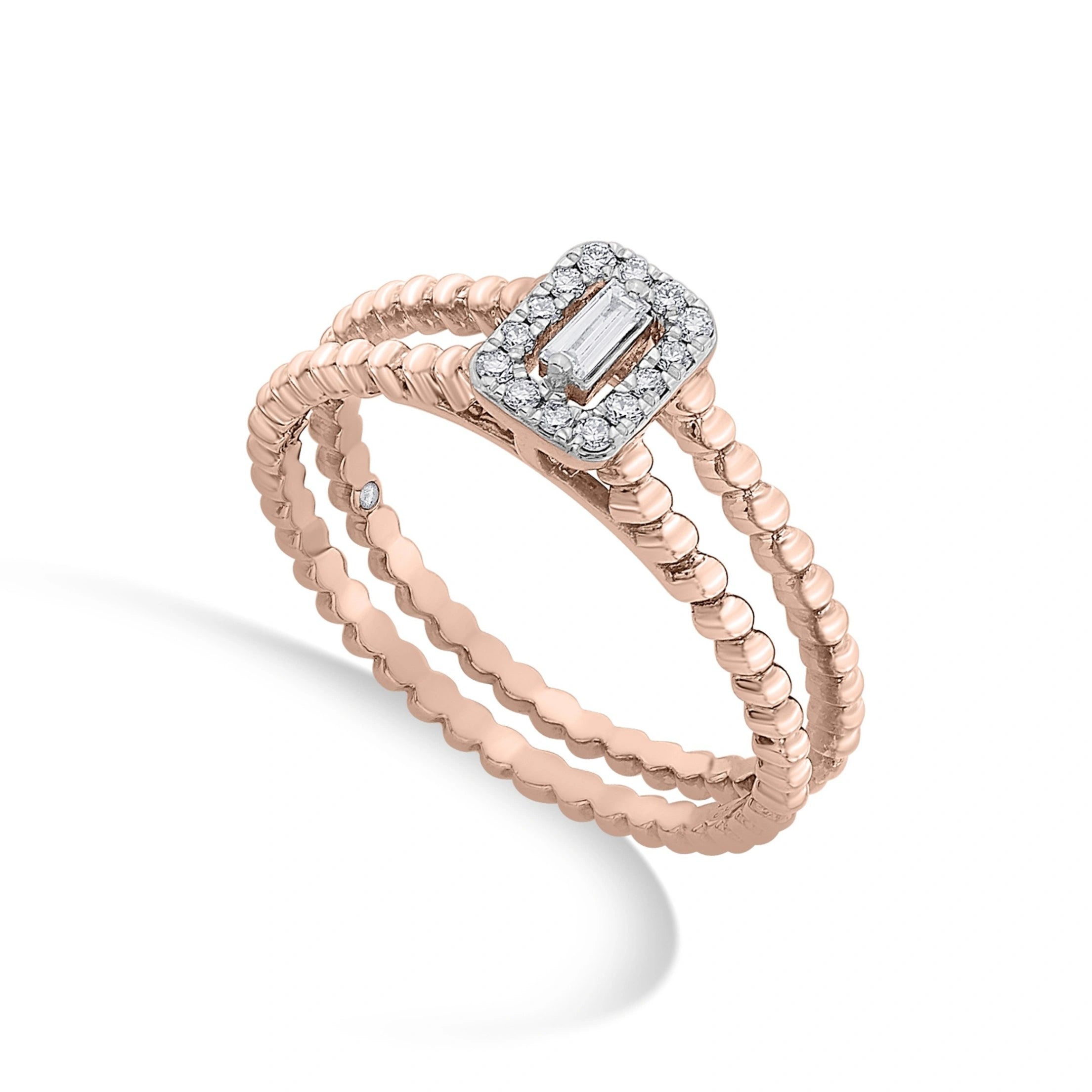 Sassy Radiant Emerald Sparkle Stack Ring - Zen Diamond India