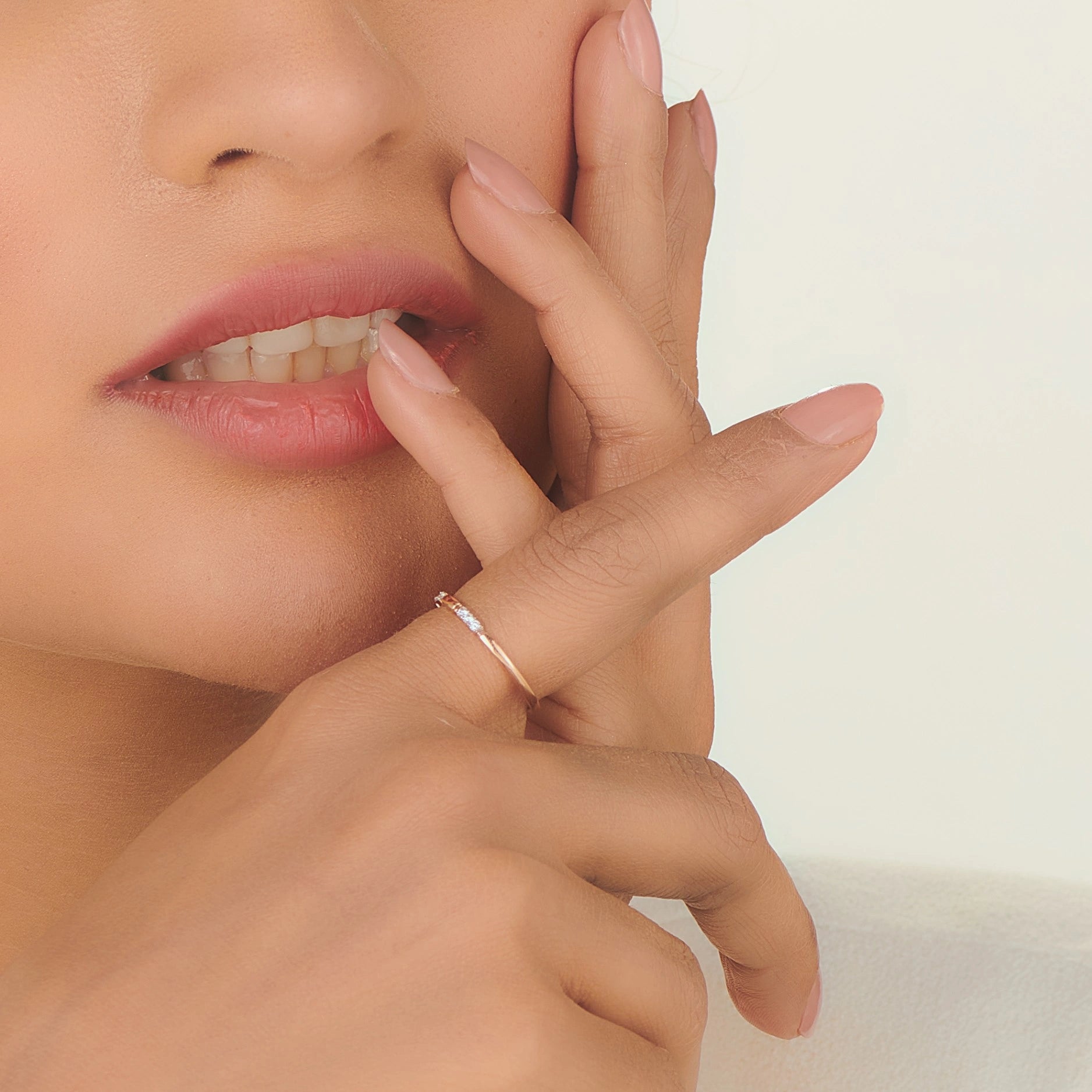 Boujee Rosé Dazzle Bead Luxe Ring - Zen Diamond India