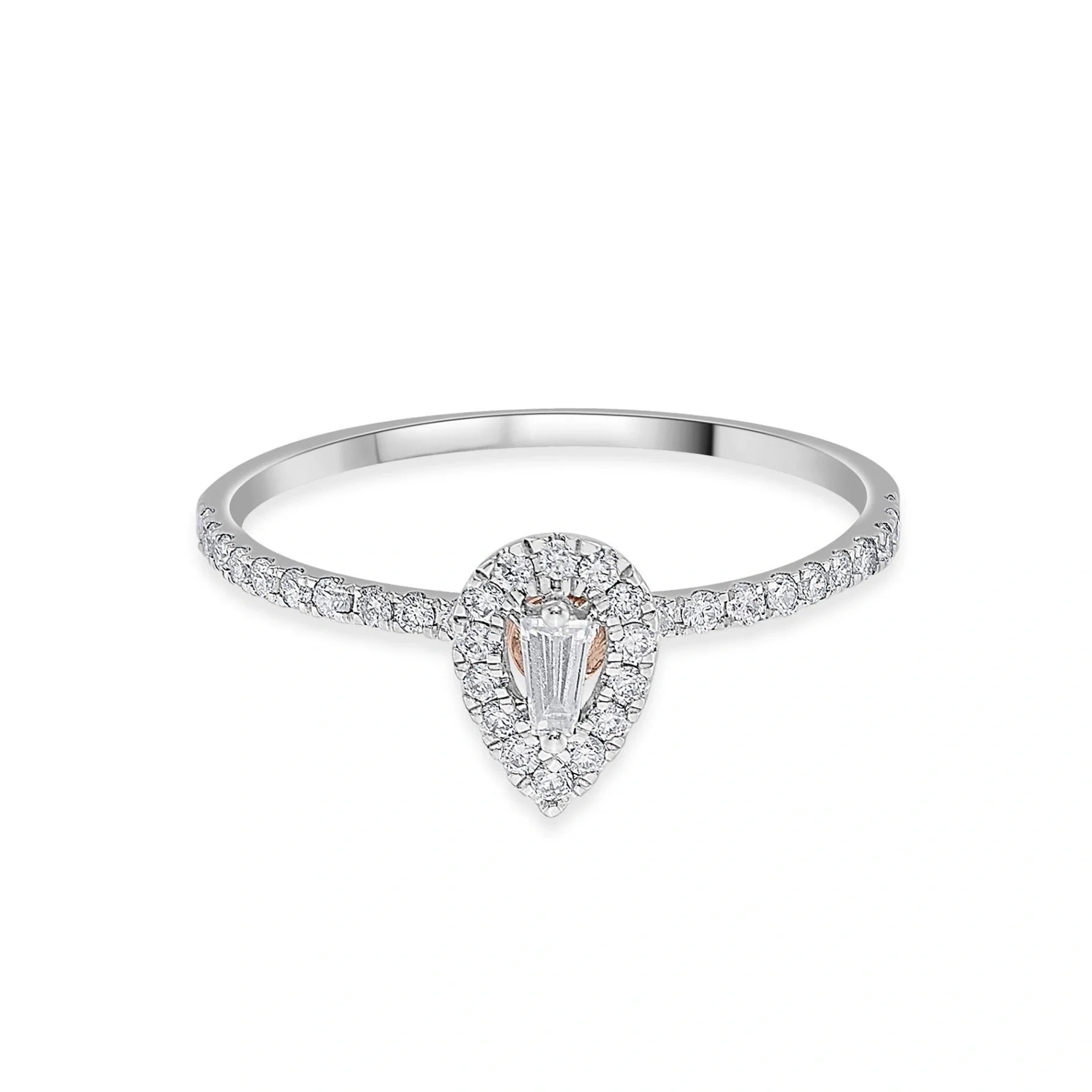 Boujee Radiant Teardrop Halo Ring - Zen Diamond India