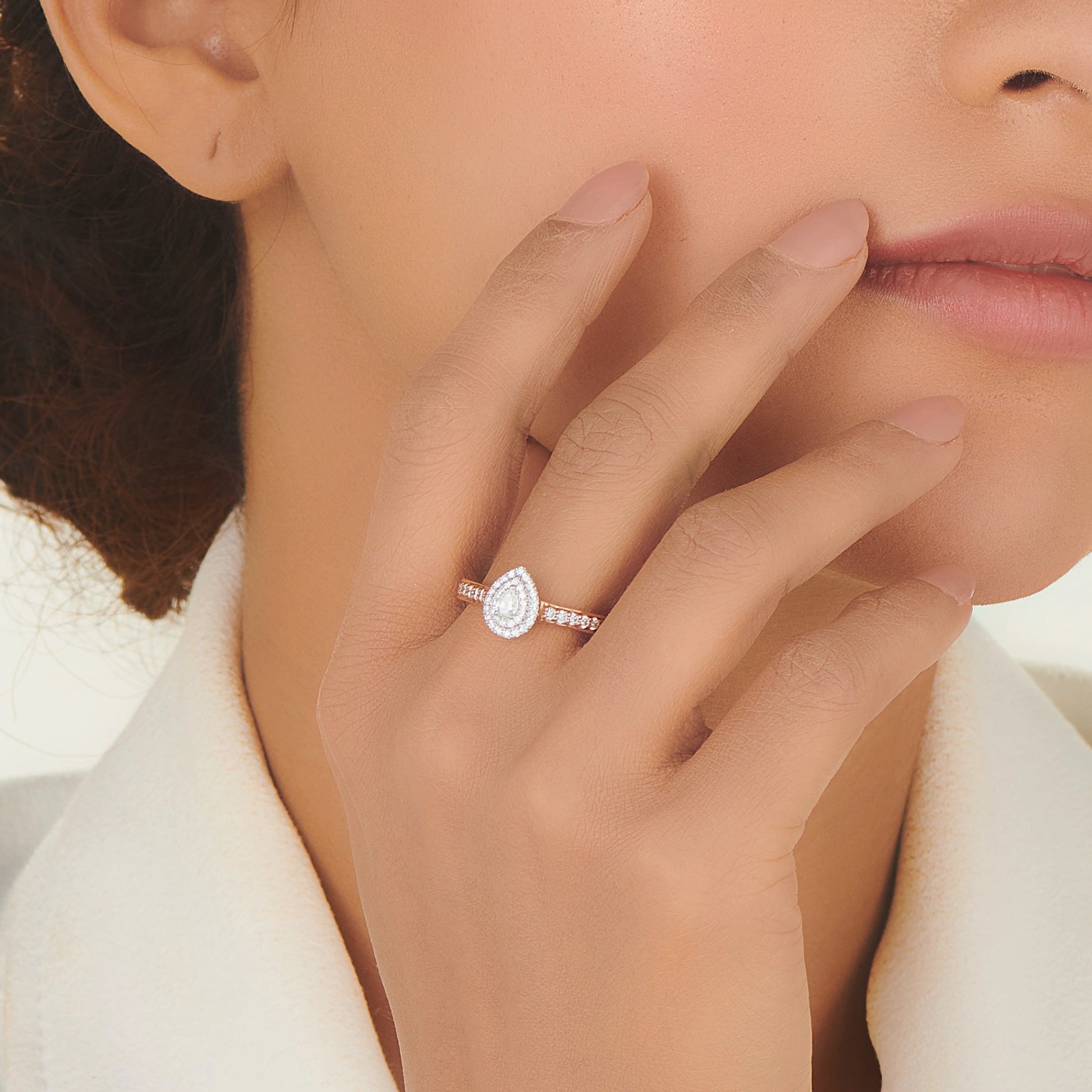 Sassy Radiant Allure Teardrop Sparkle Ring - Zen Diamond India