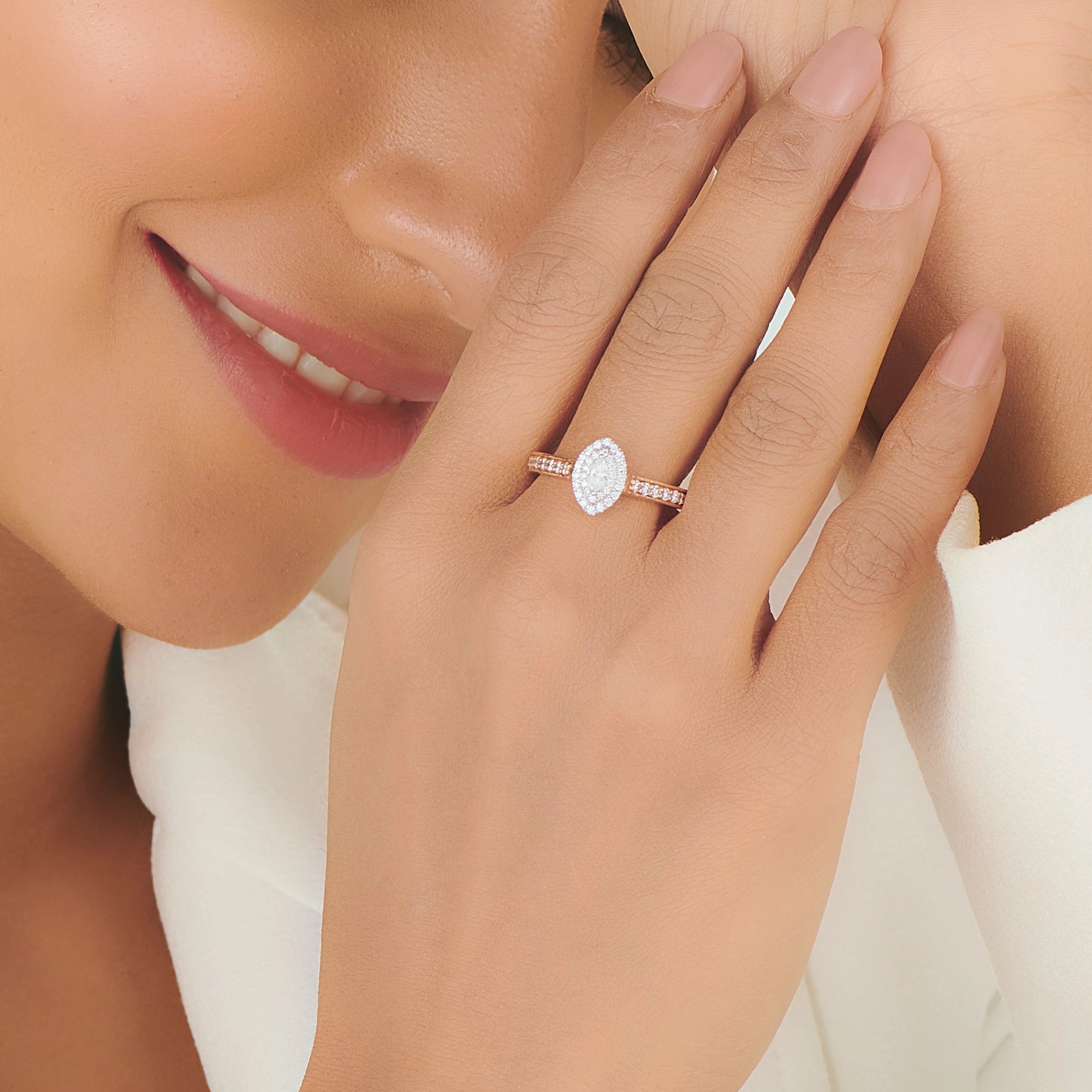 Sassy Glamour Blaze Marquise Sparkle Ring - Zen Diamond India