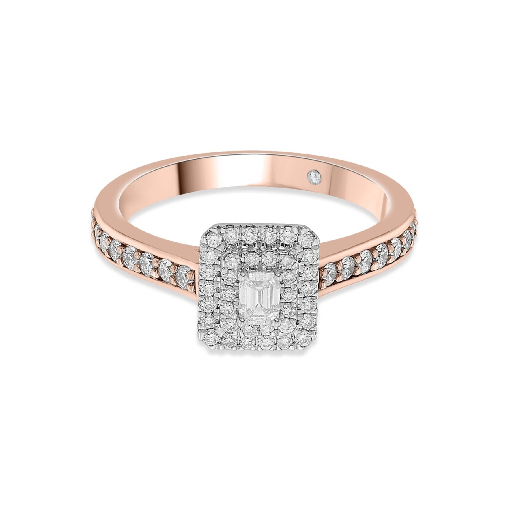 Sassy Dazzling Diva Emerald Halo Ring - Zen Diamond India