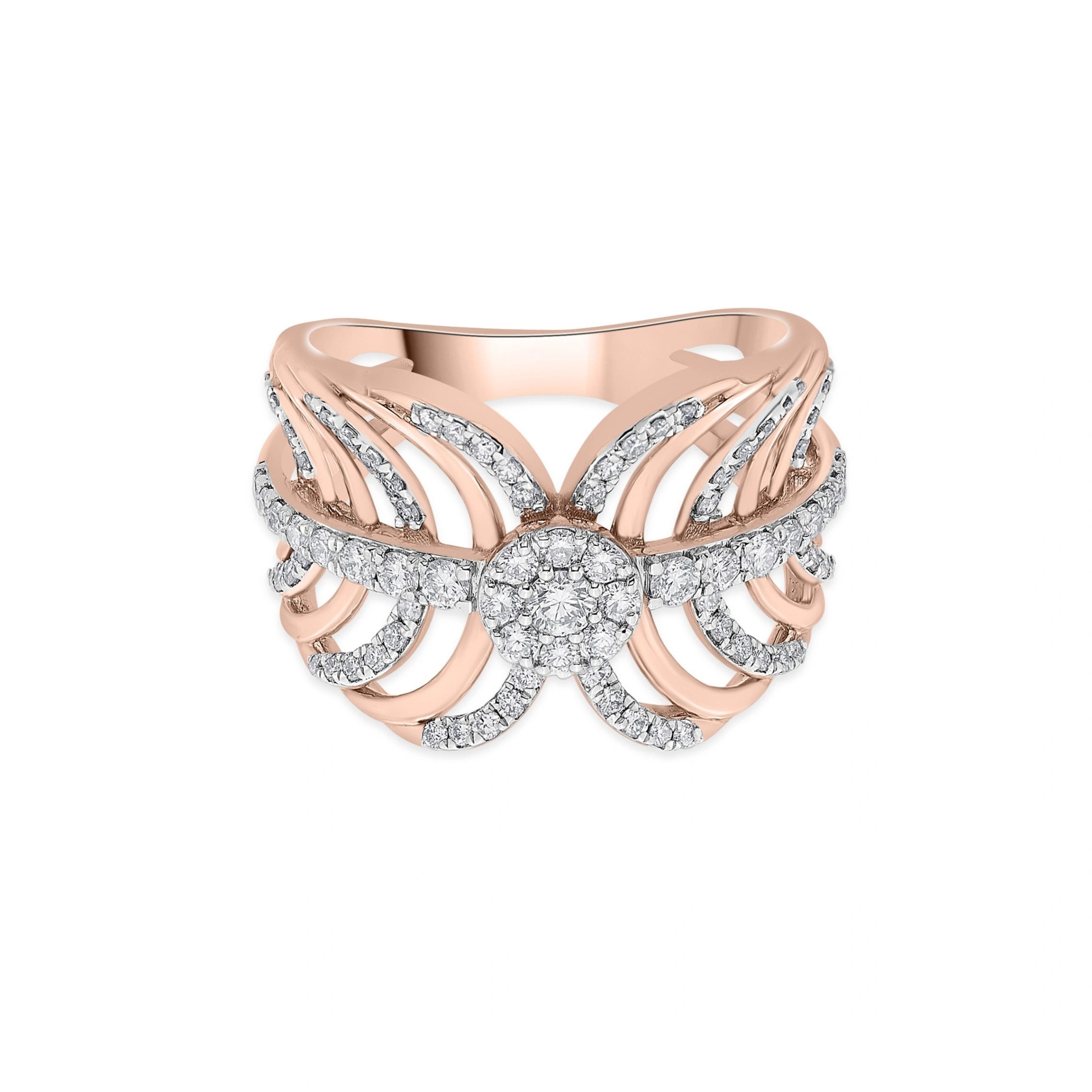 Enchante Diamond Butterfly Wings Statement Ring
