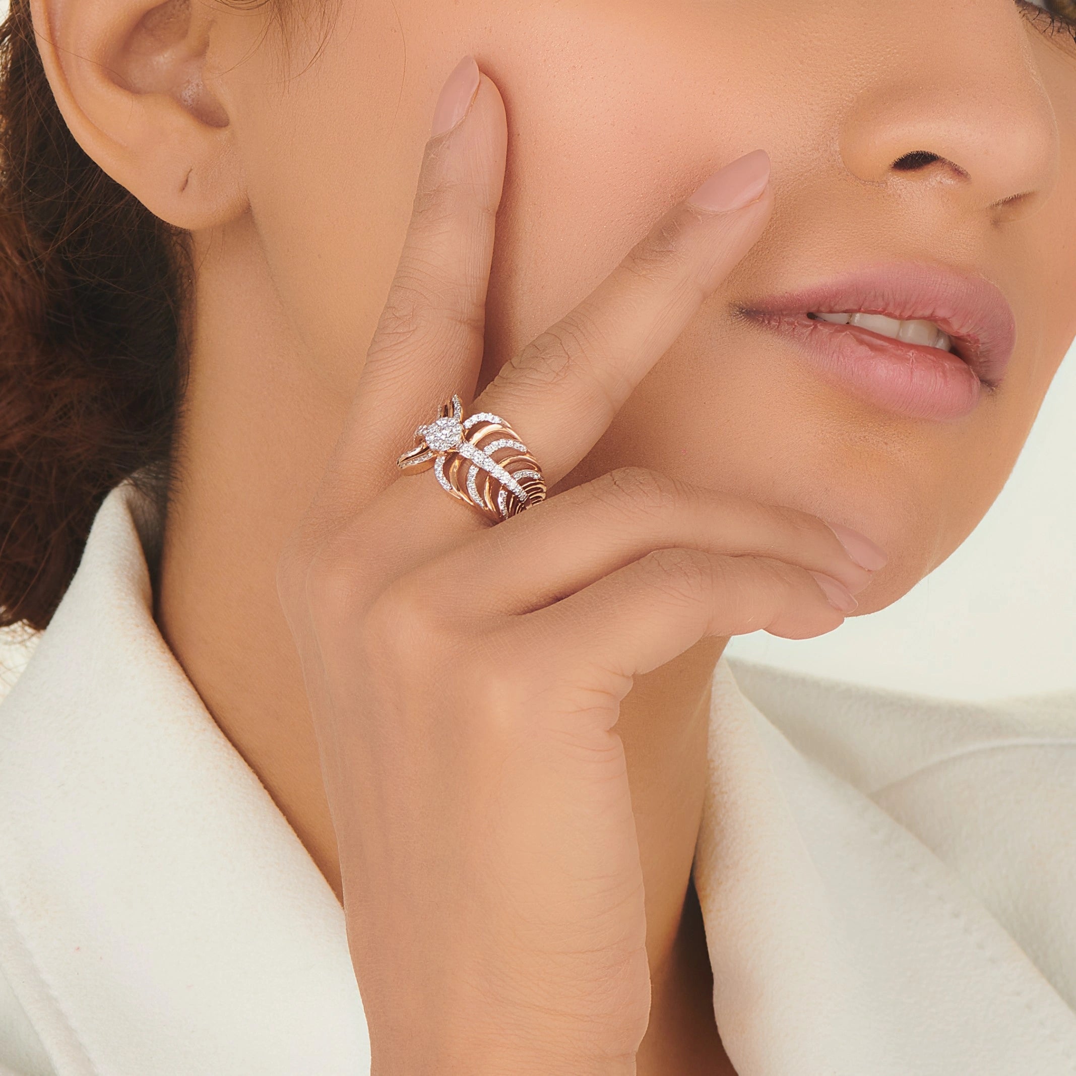 Enchante Diamond Butterfly Wings Statement Ring