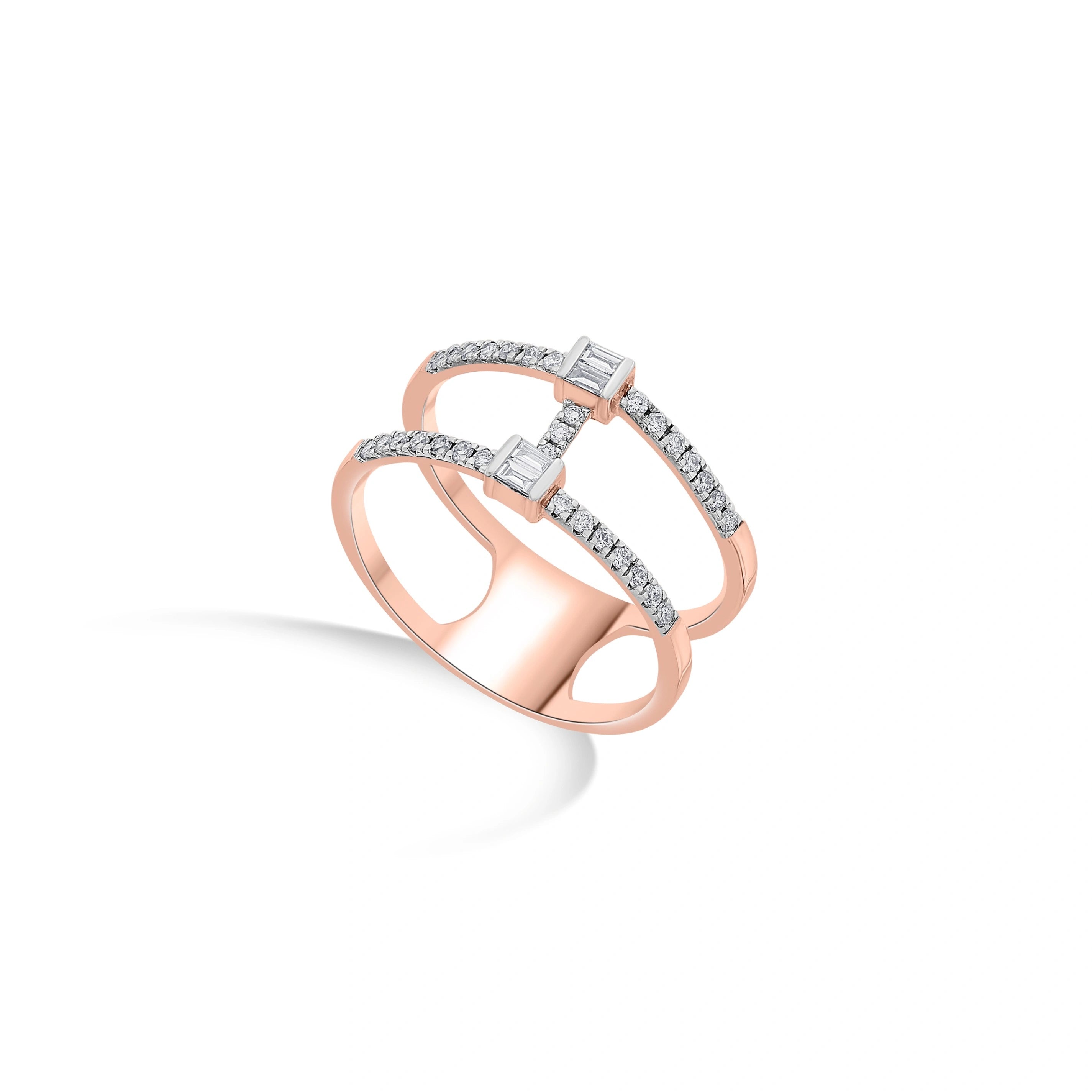 Baguette Beam Stack Ring