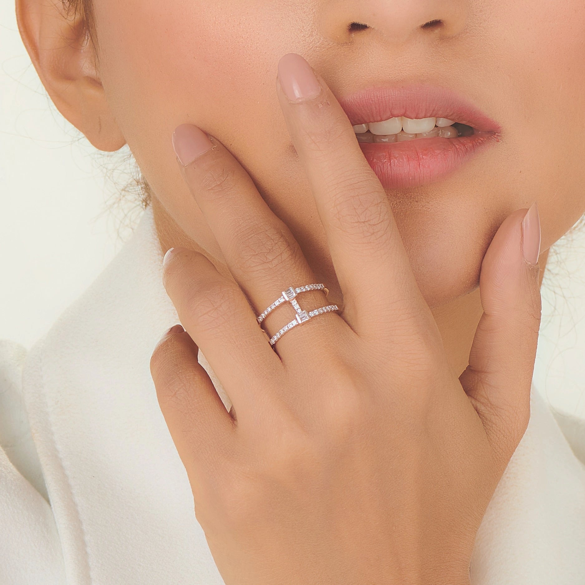 Baguette Beam Stack Ring