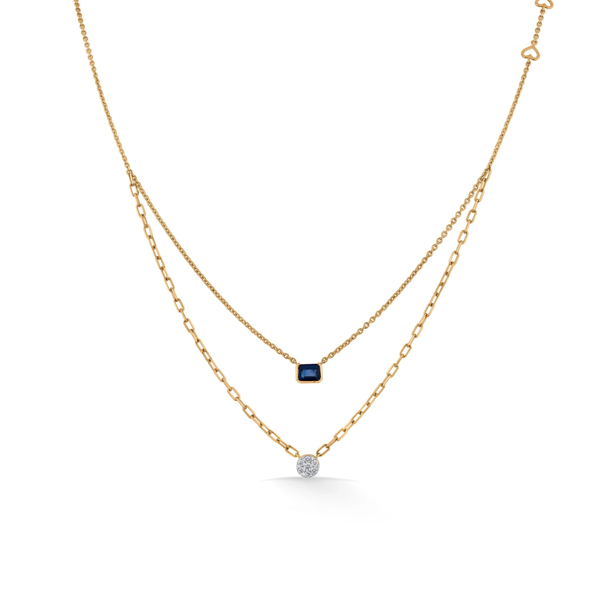 Golden Link Luxe Teardrop Symphony Necklace - Zen Diamond India