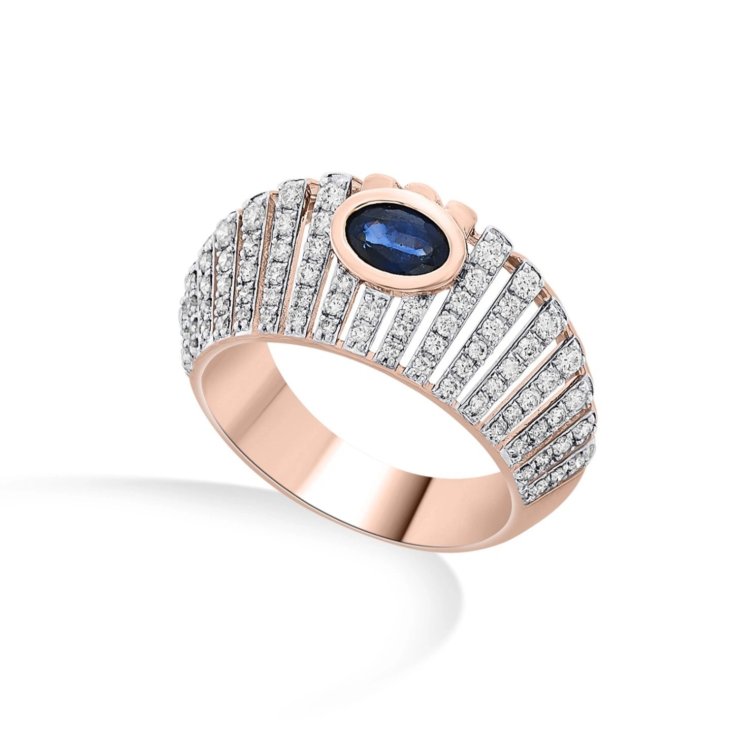 Tryst Radiant Tiered Sapphire Ring - Zen Diamond India