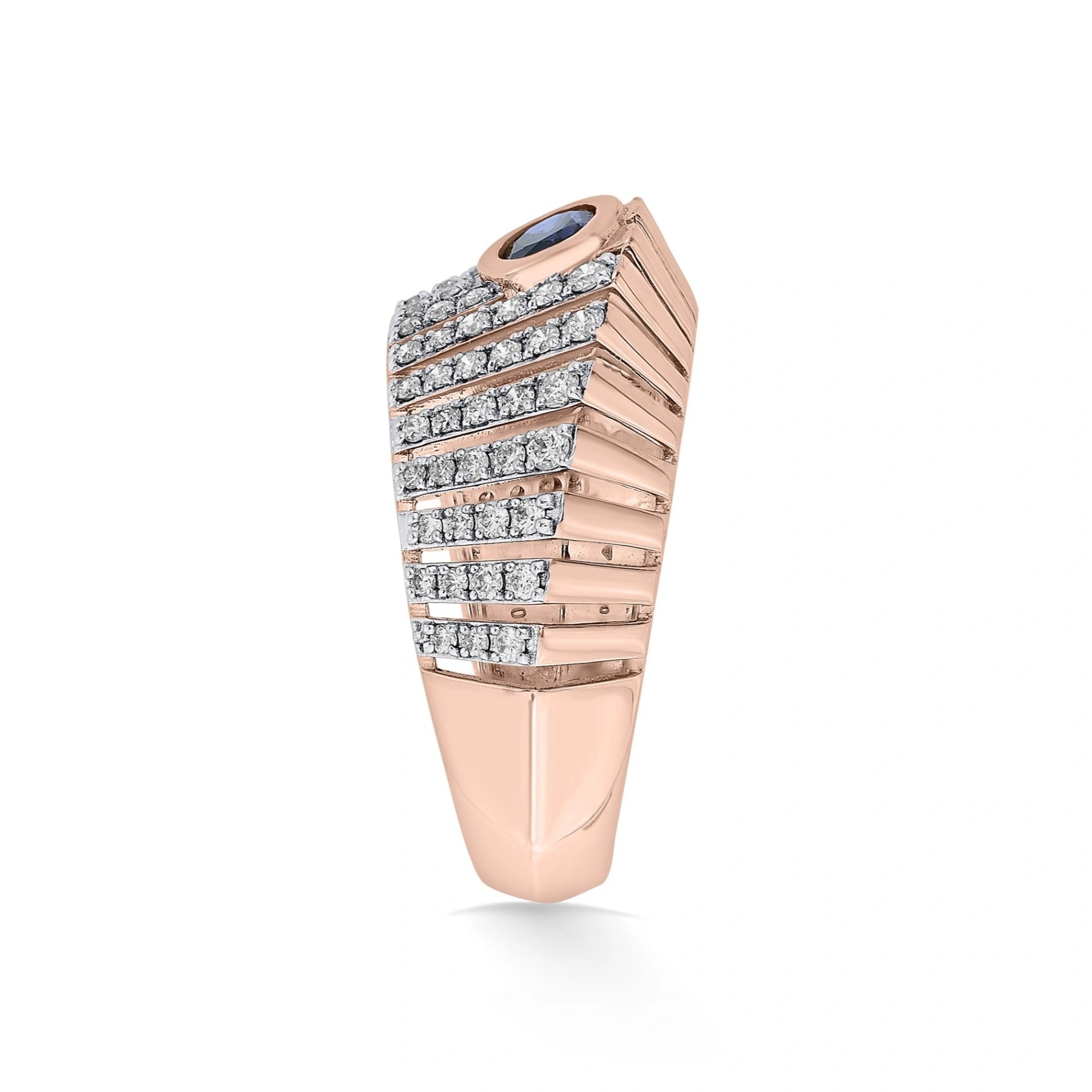 Tryst Radiant Tiered Sapphire Ring - Zen Diamond India