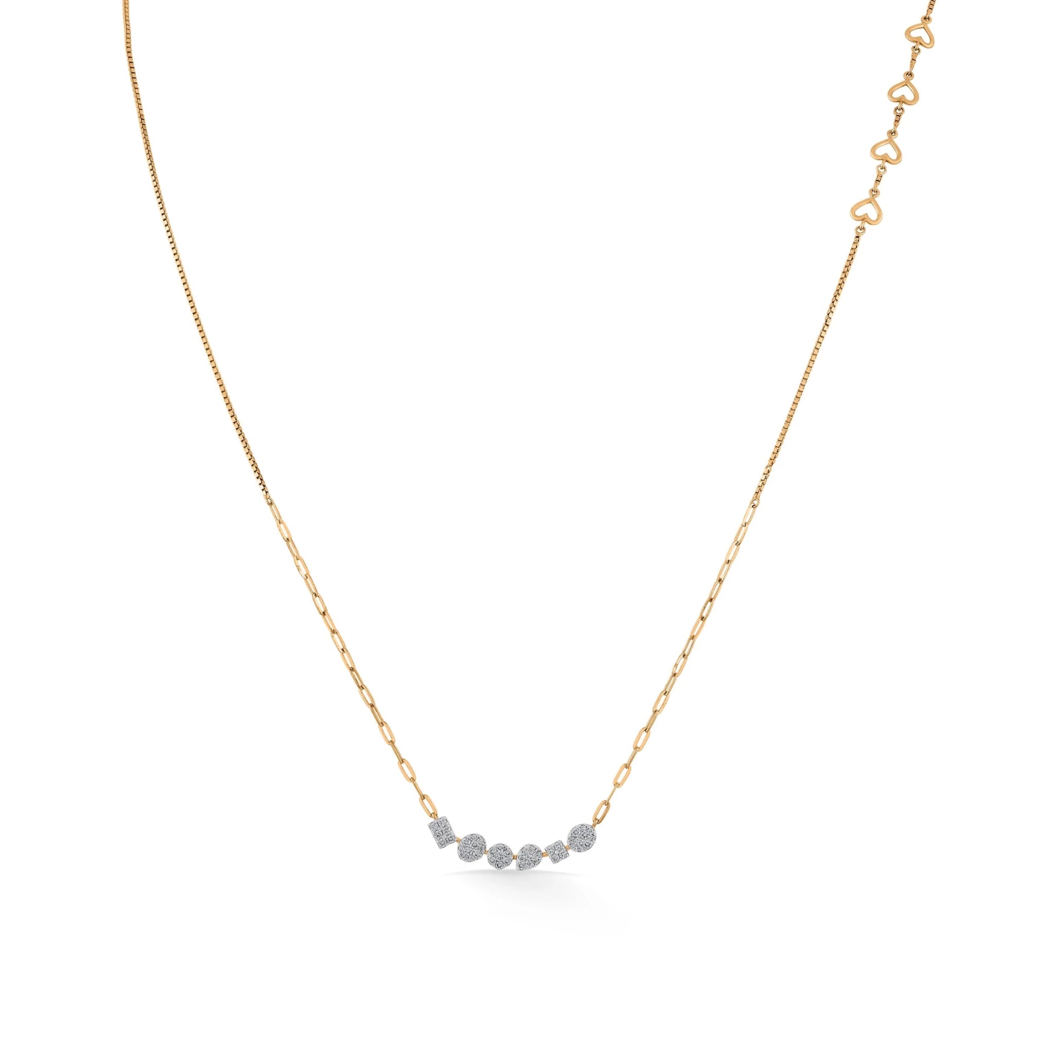 Golden Hearts Diamond Arc Majesty Necklace - Zen Diamond India
