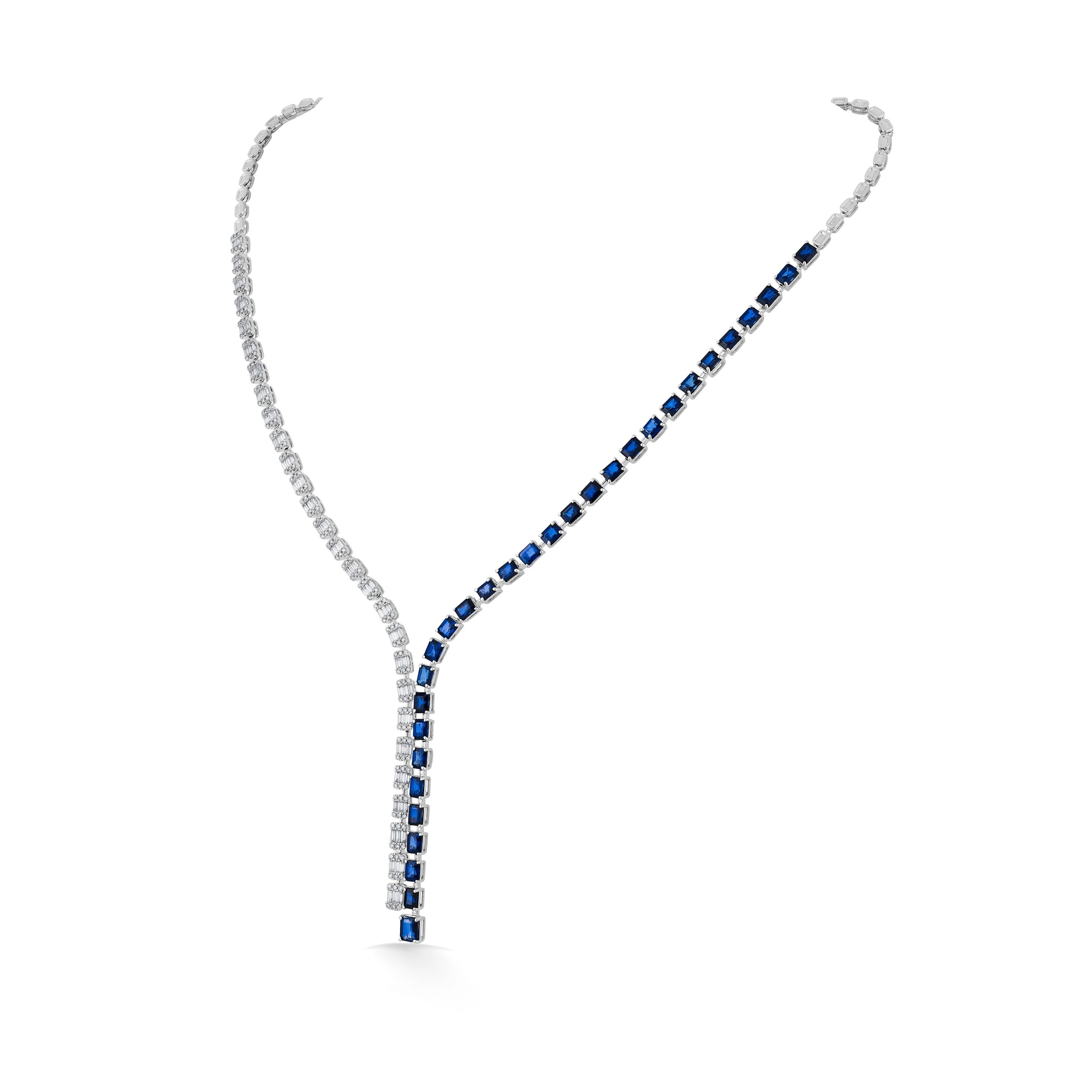 Tryst Midnight Curve Symphony Necklace - Zen Diamond India