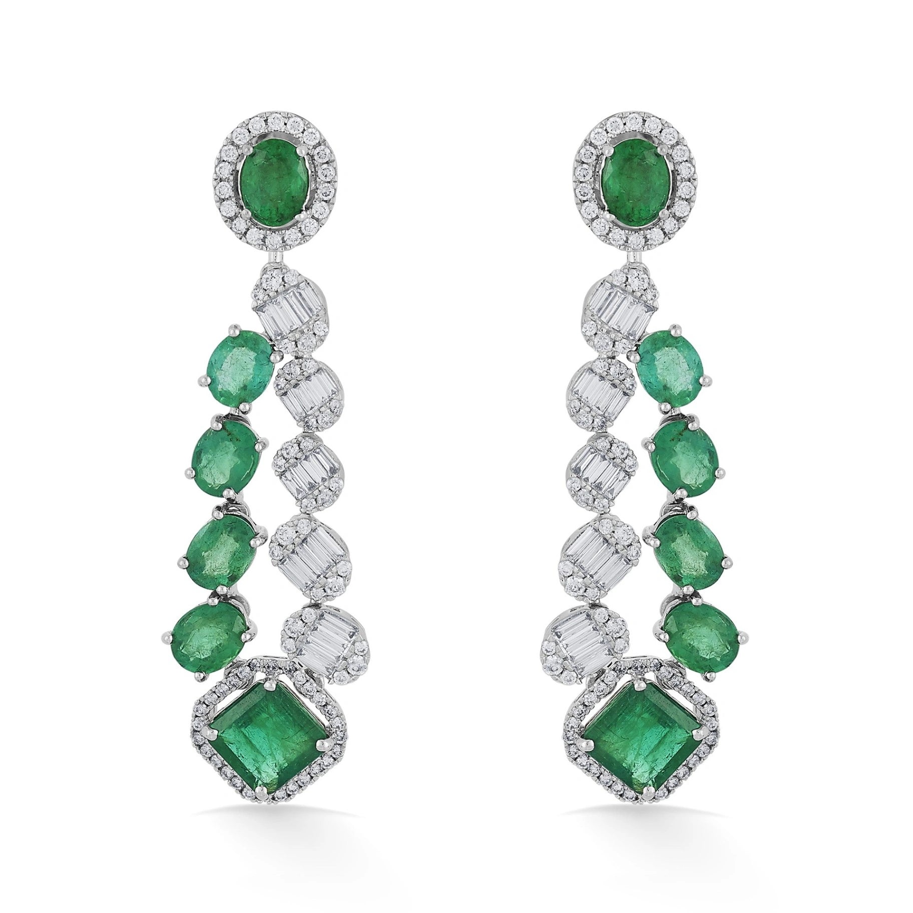 Tryst Verdant Vogue Cascade Earrings - Zen Diamond India