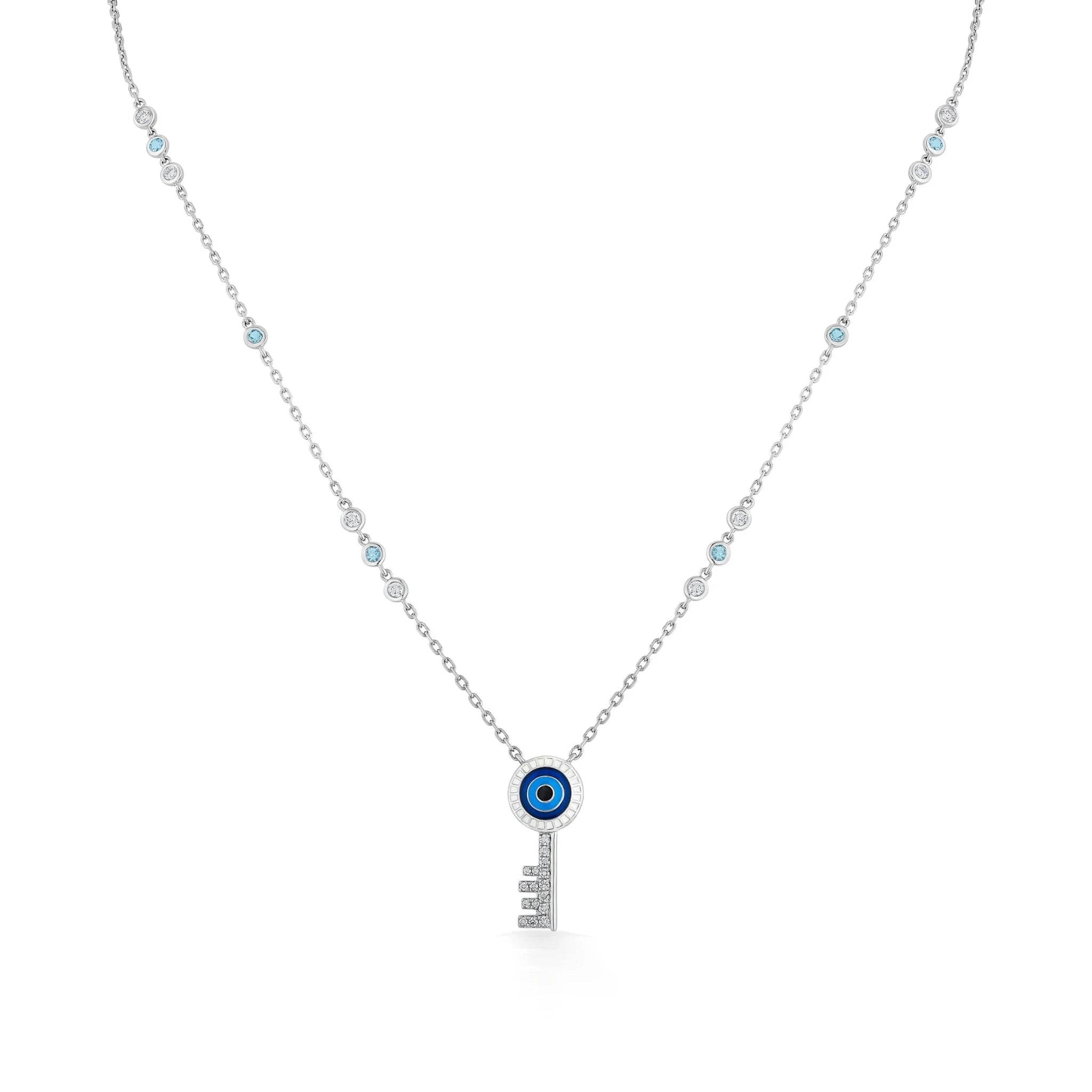 Quirky Guardian Key Evil Eye Pendant - Zen Diamond India