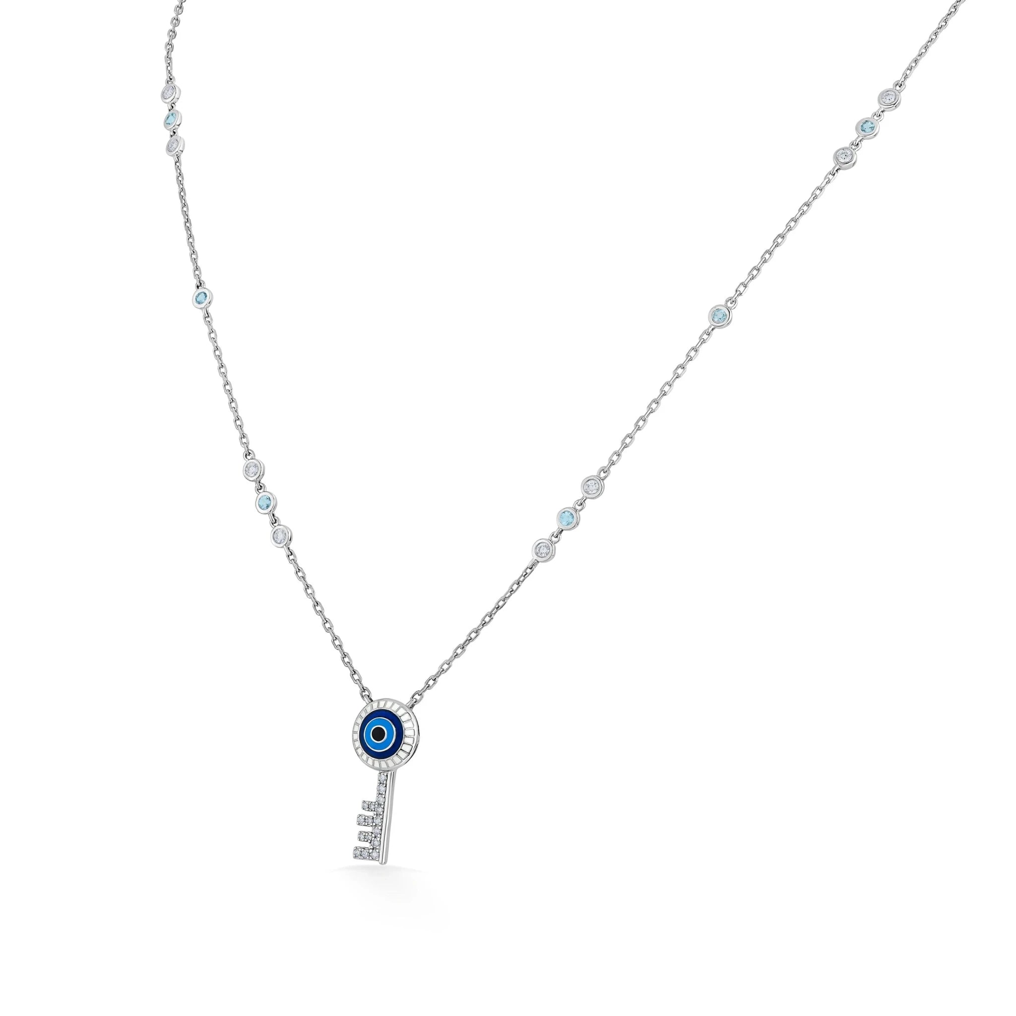 Quirky Guardian Key Evil Eye Pendant - Zen Diamond India
