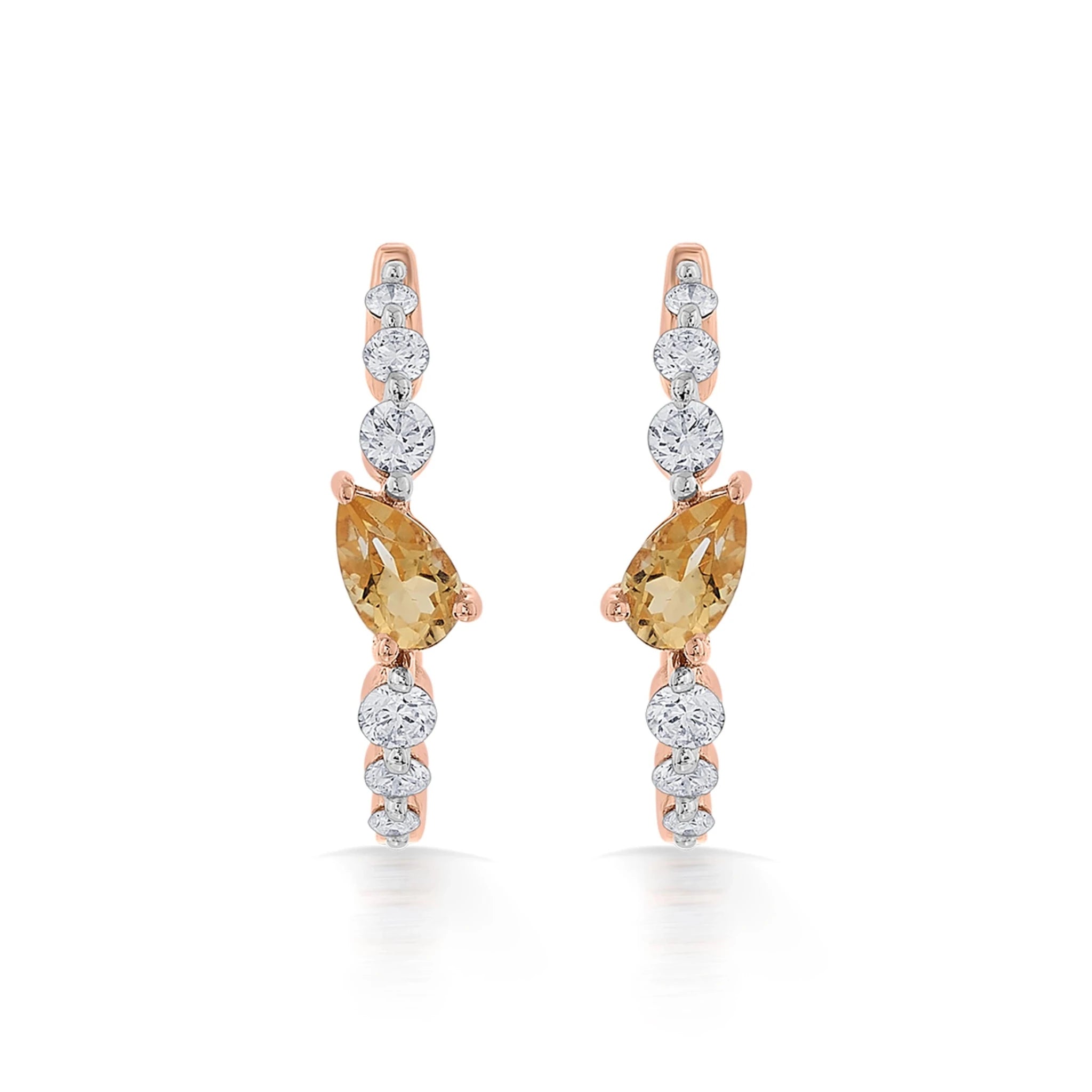 Color Pop Citrine Marquise Sparkle Drop Earrings - Zen Diamond India