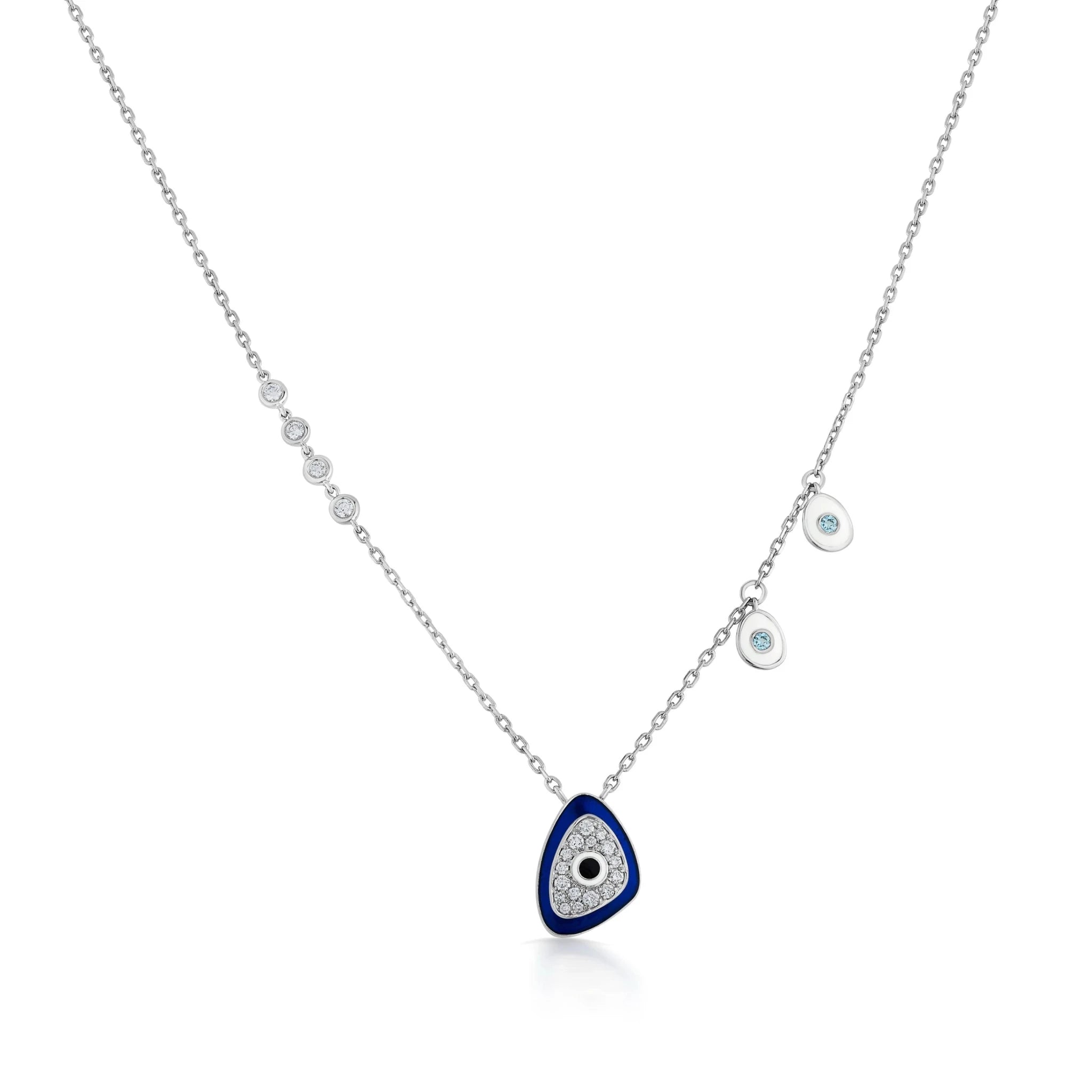 Quirky Midnight Shield Evil Eye Pendant - Zen Diamond India