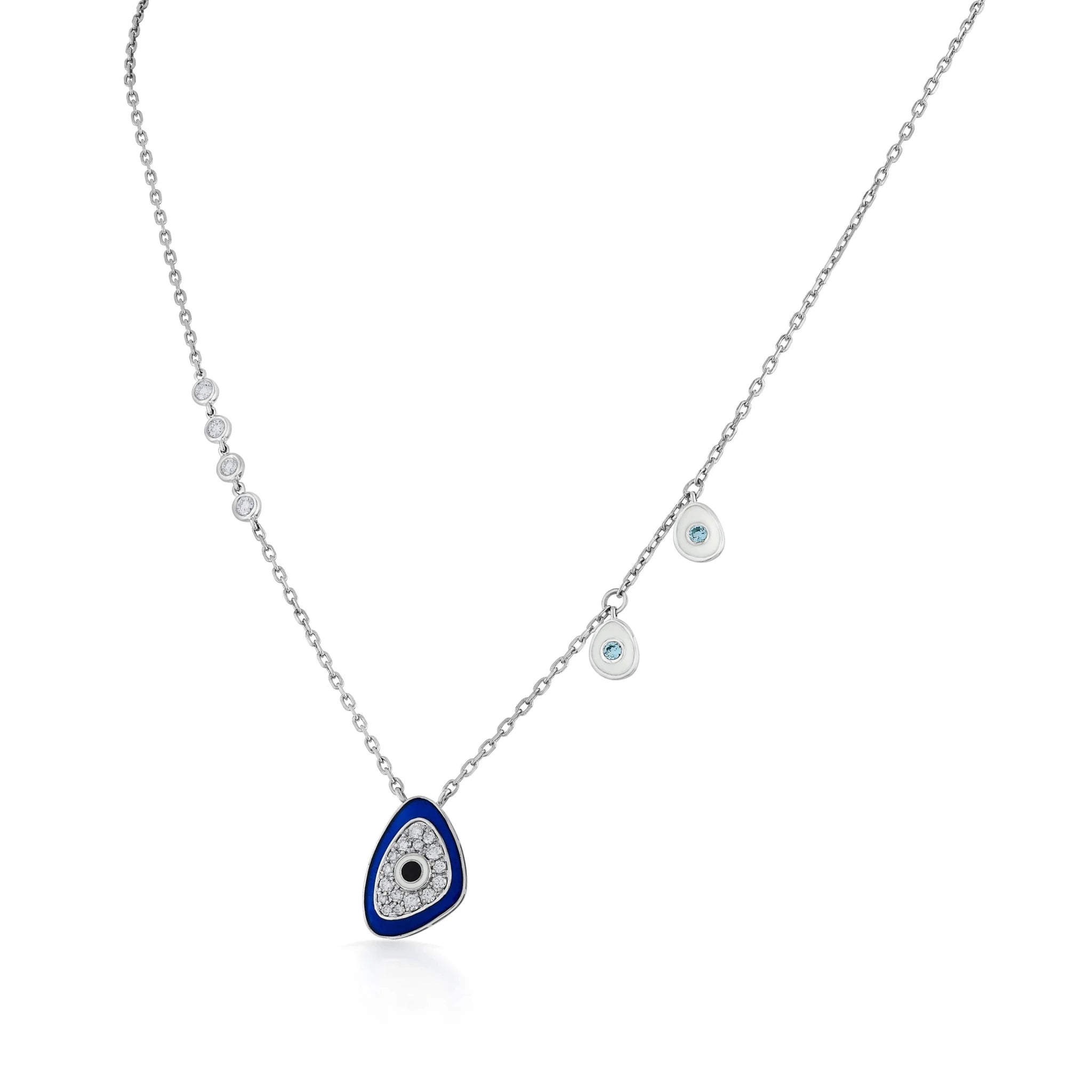 Quirky Midnight Shield Evil Eye Pendant - Zen Diamond India