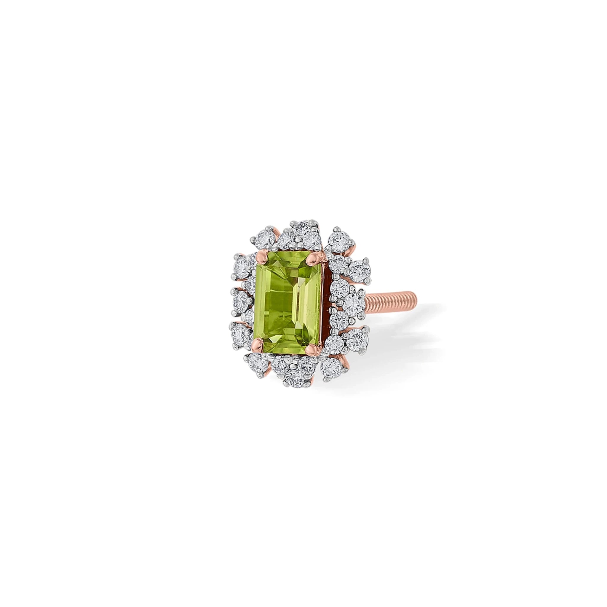 Color Pop Vibrant Peridot Halo Statement Earrings - Zen Diamond India