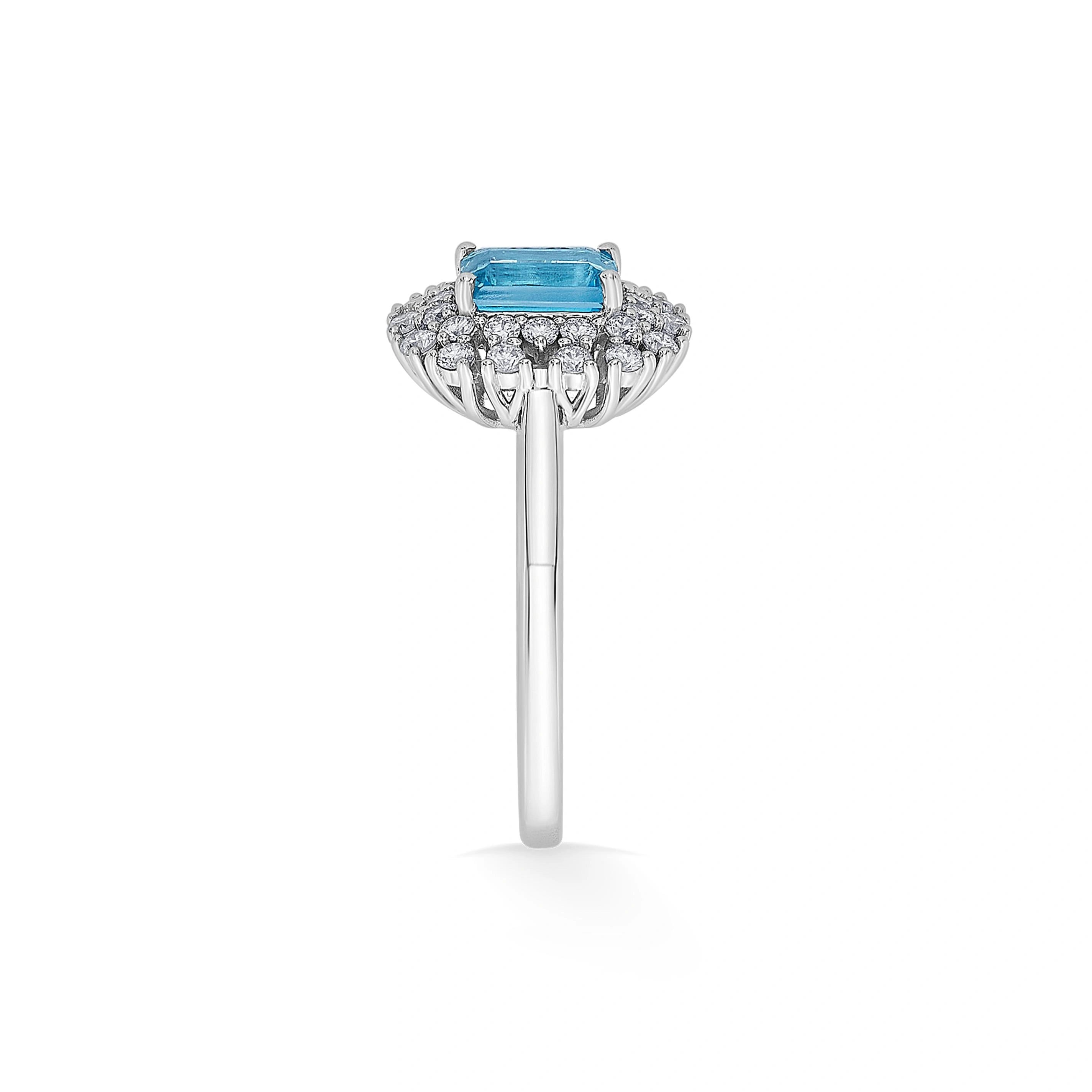 Color Pop Blue Topaz Regal Halo Ring