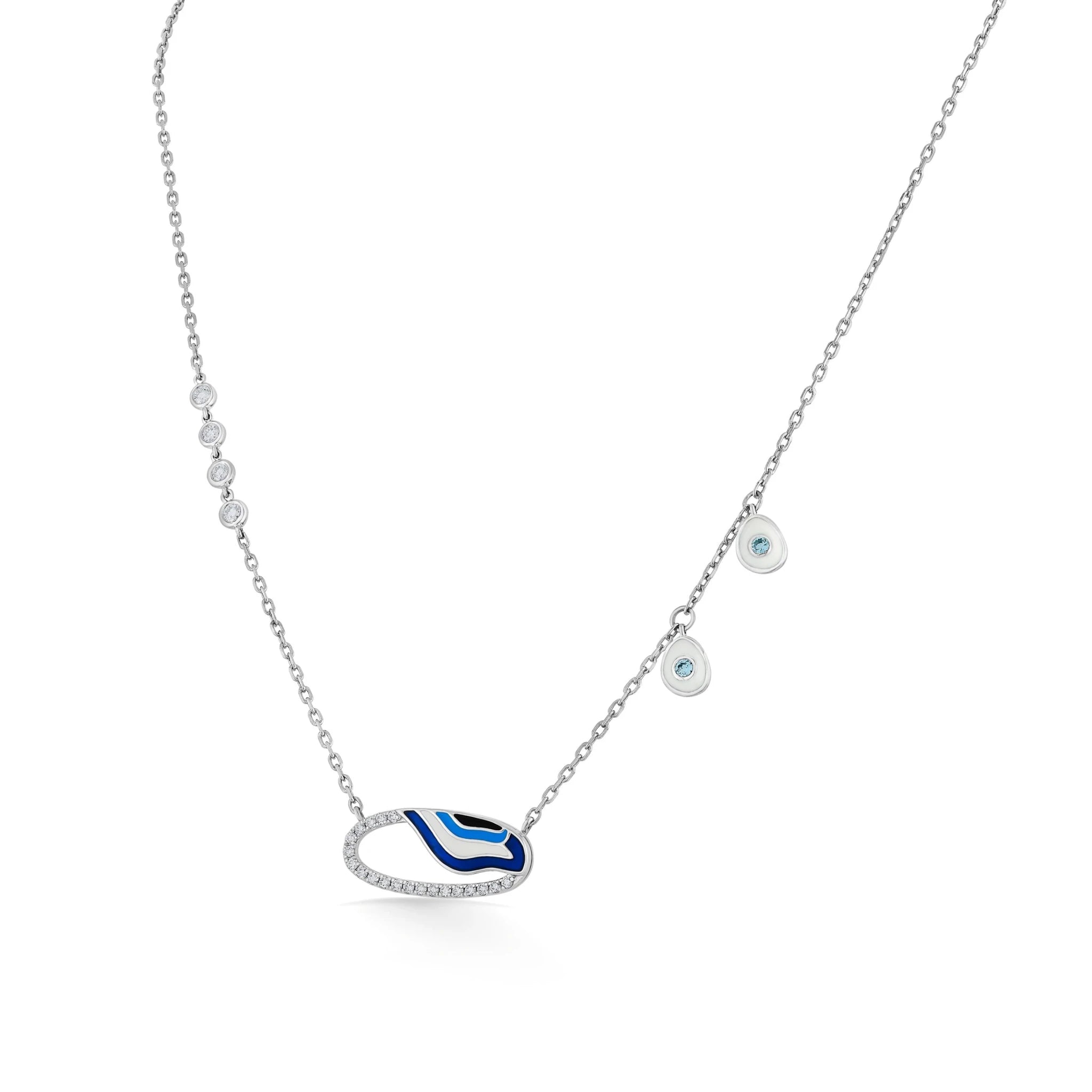 Quirky Ocean Whisper Oval Pendant - Zen Diamond India