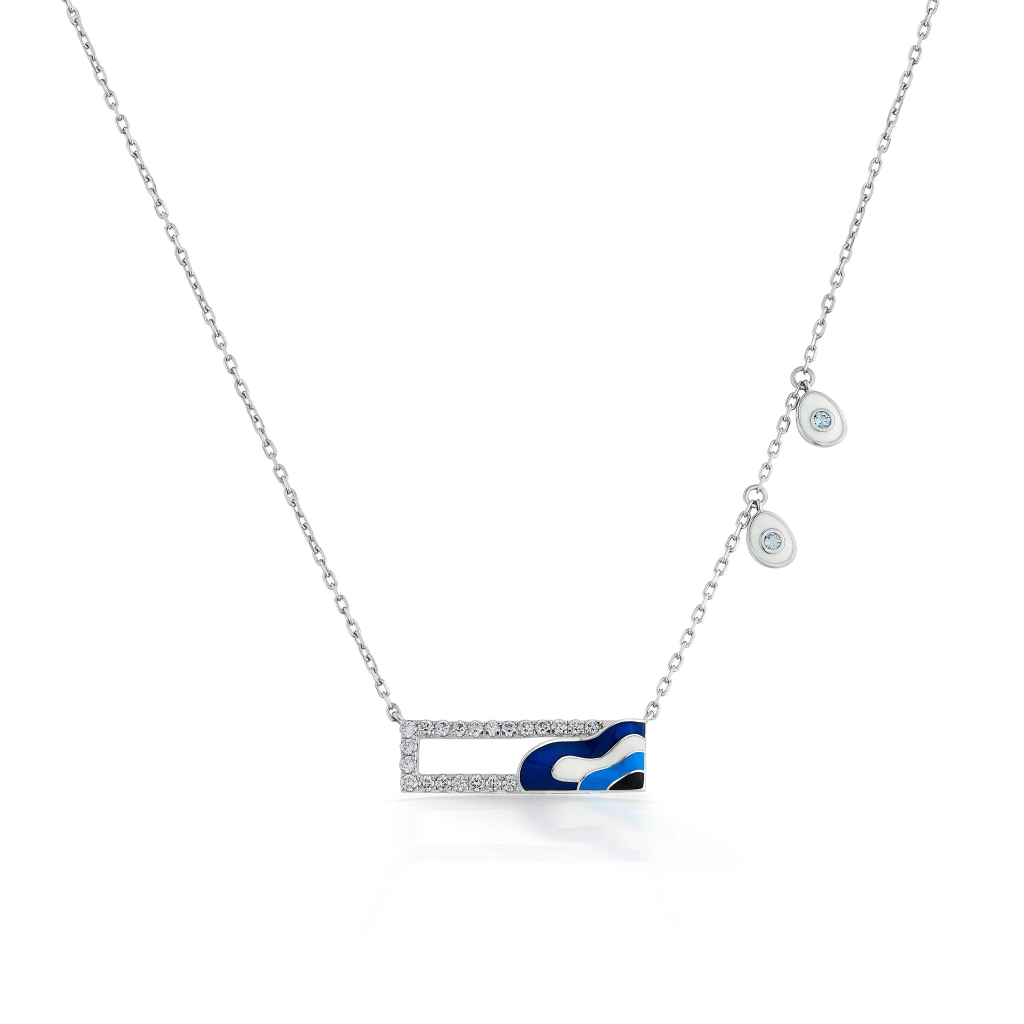 Quirky Azure Wave Bar Pendant - Zen Diamond India