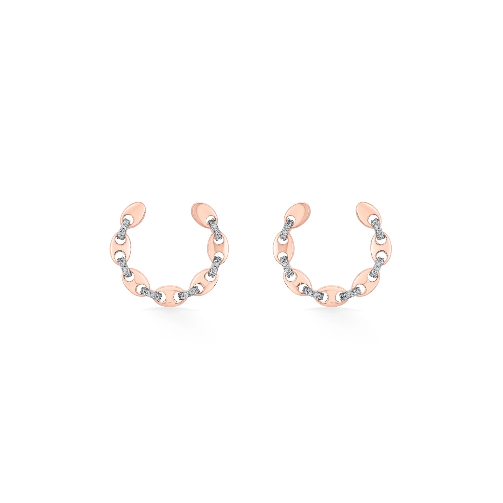 Soiree Chic Link Spark Hoop Earrings - Zen Diamond India
