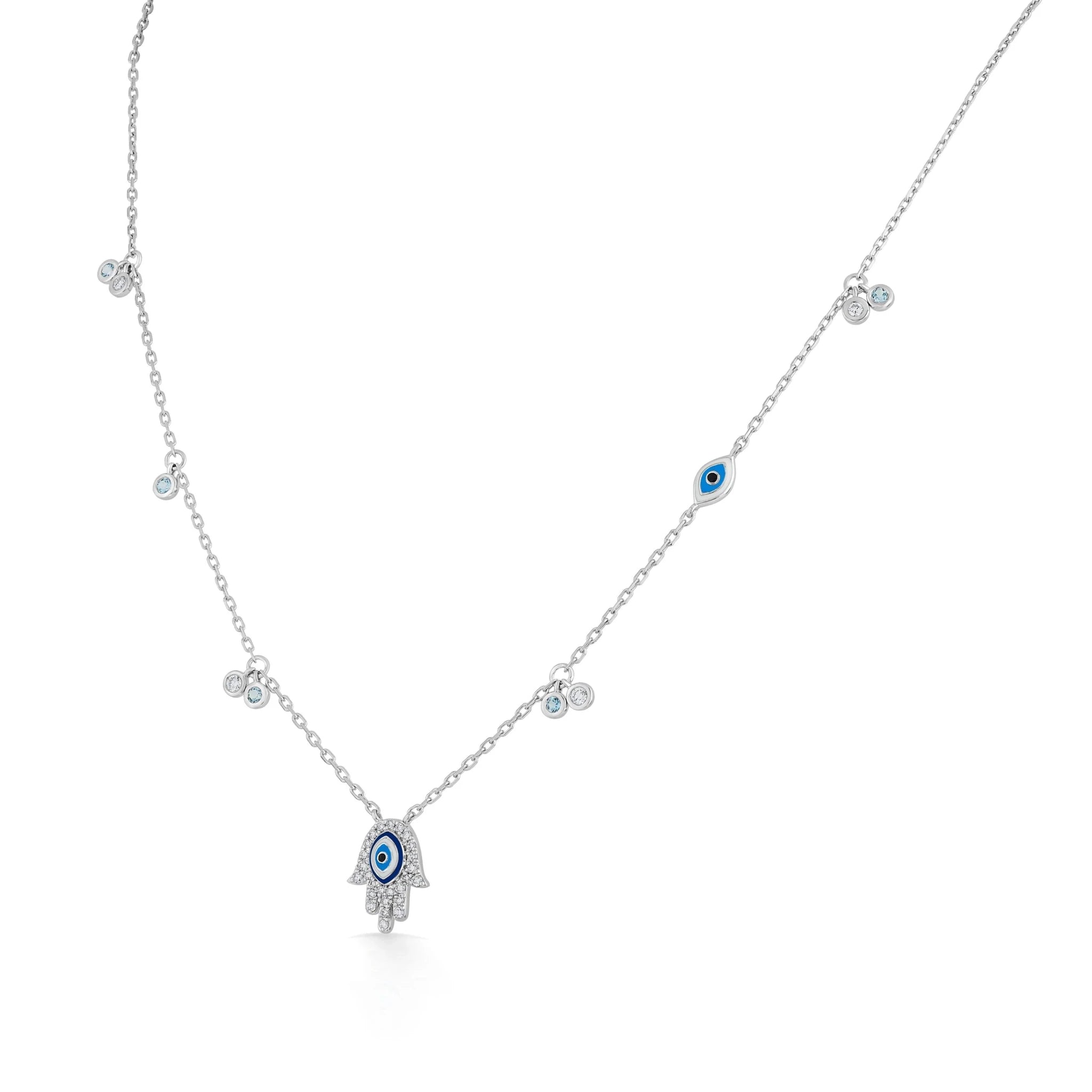 Quirky Radiant Hamsa Protection Pendant - Zen Diamond India