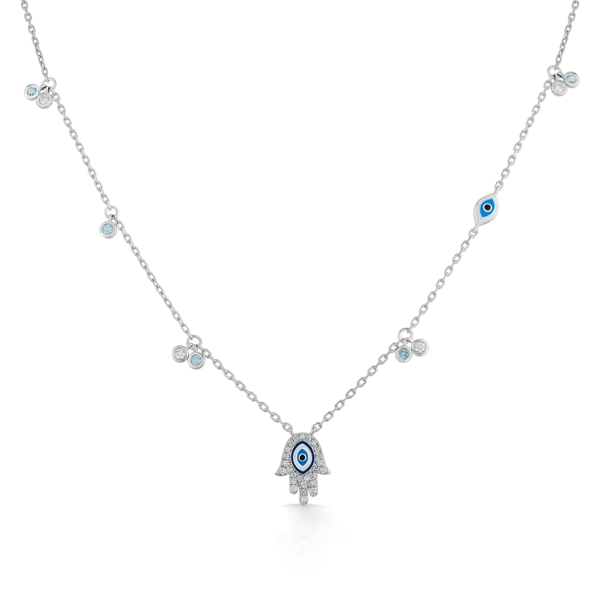 Quirky Radiant Hamsa Protection Pendant - Zen Diamond India