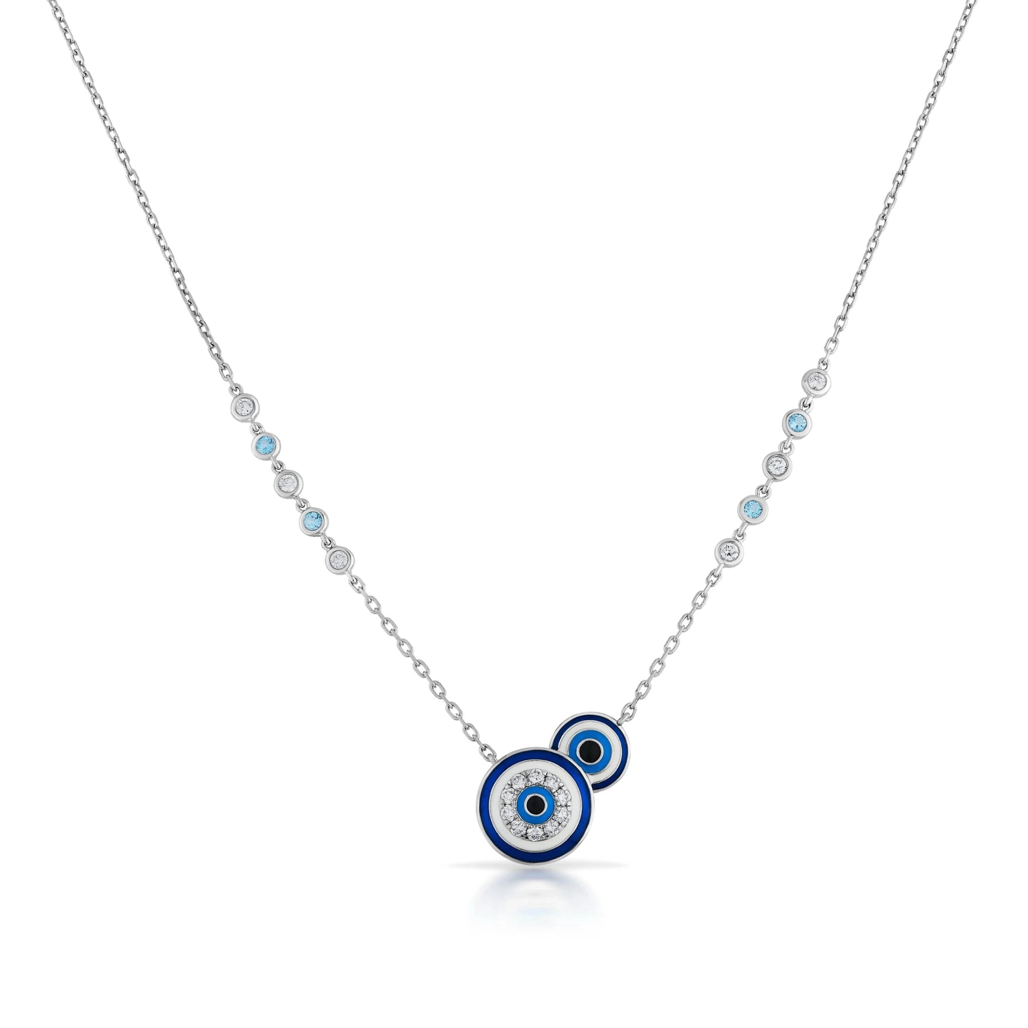 Quirky Blue Aura Evil Eye Pendant - Zen Diamond India