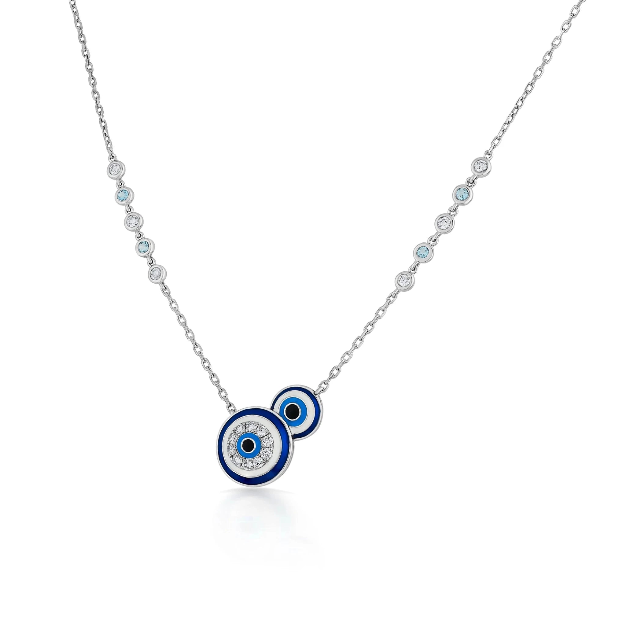 Quirky Blue Aura Evil Eye Pendant - Zen Diamond India