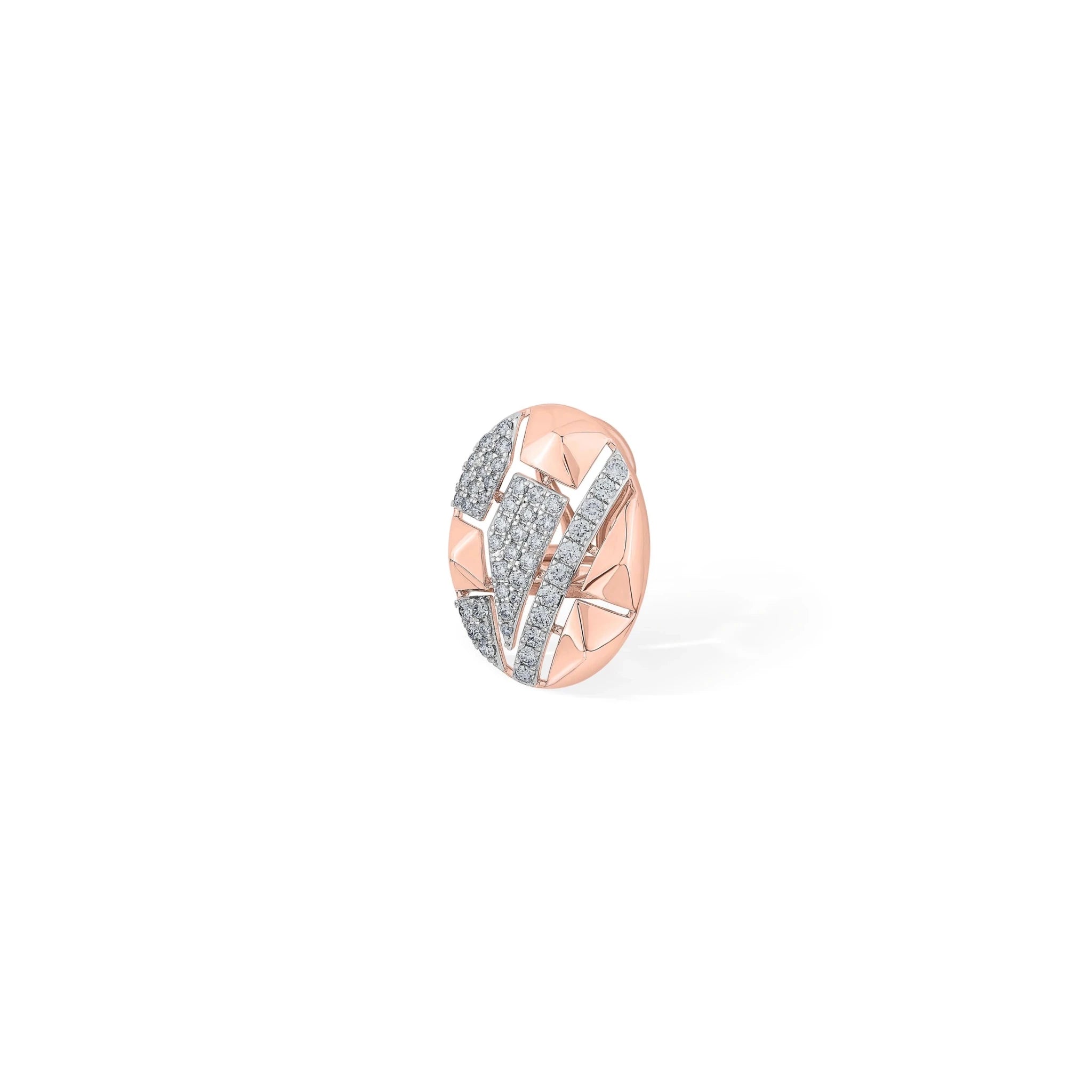 Soiree Urban Edge Oval Diamond Studs - Zen Diamond India