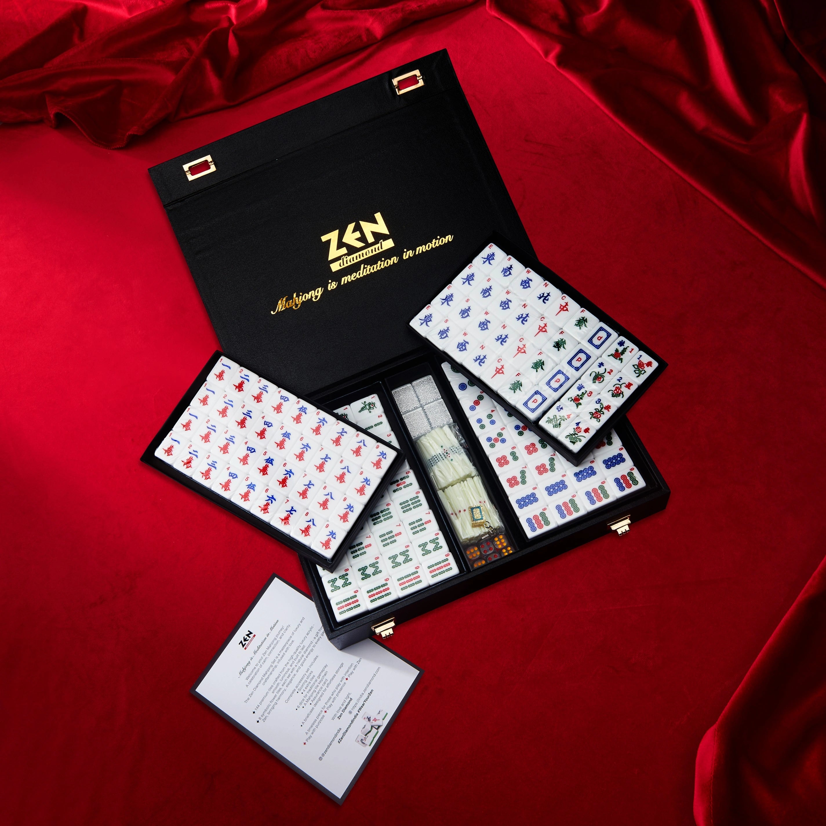 Zen Diamond Sparkling Silver Mahjong Set - Zen Diamond India