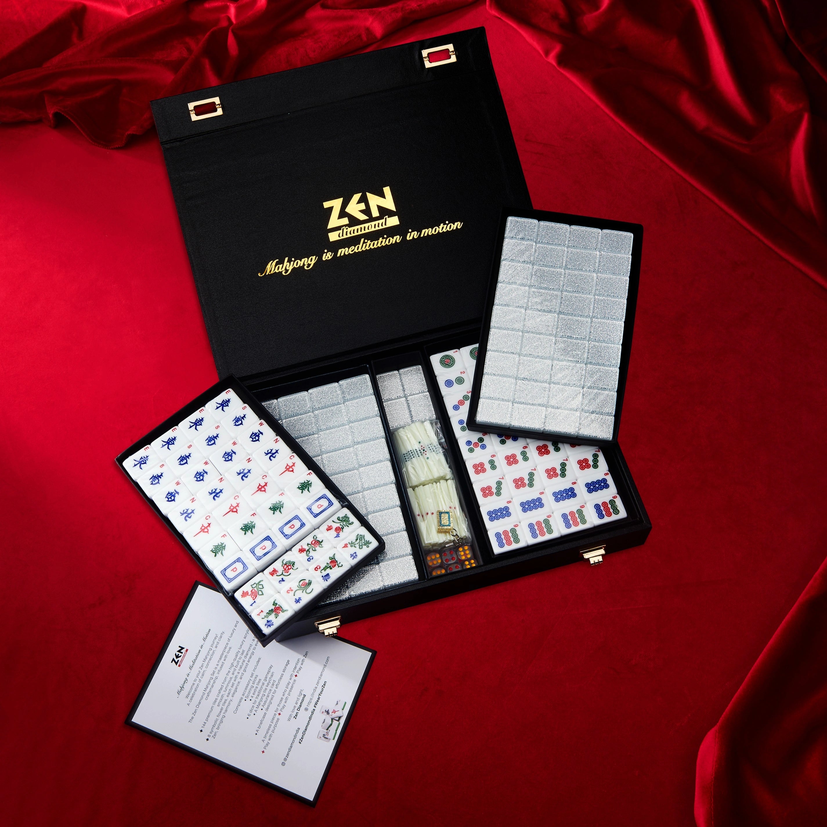 Zen Diamond Sparkling Silver Mahjong Set - Zen Diamond India