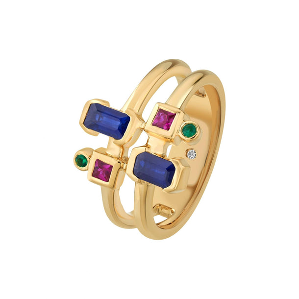 Aria Abstract Prism Ring - Zen Diamond India