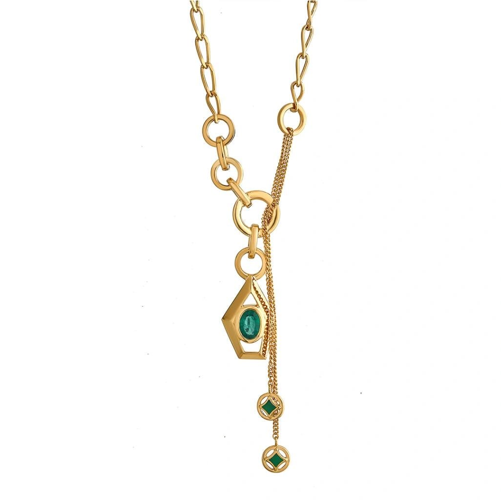 Aria Emerald Eye Necklace - Zen Diamond India