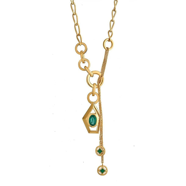 Aria Emerald Eye Necklace - Zen Diamond India