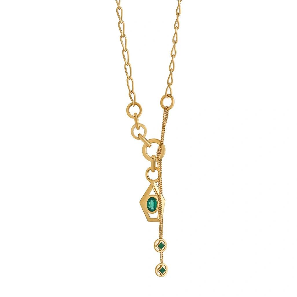 Aria Emerald Eye Necklace - Zen Diamond India