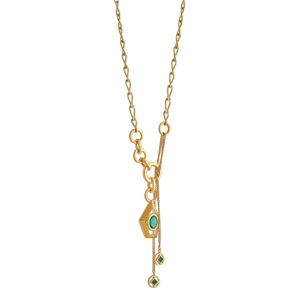 Aria Emerald Eye Necklace - Zen Diamond India