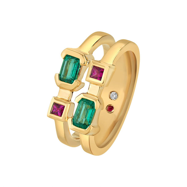 Aria Emerald Mosaic Band - Zen Diamond India