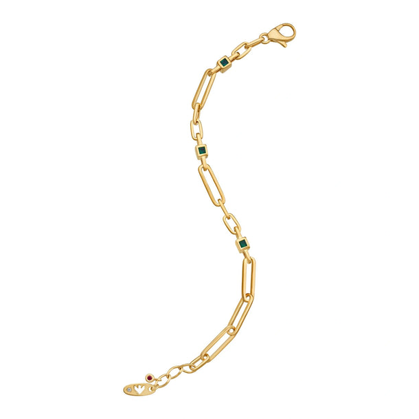 Aria Emerald Edge Link Bracelet - Zen Diamond India