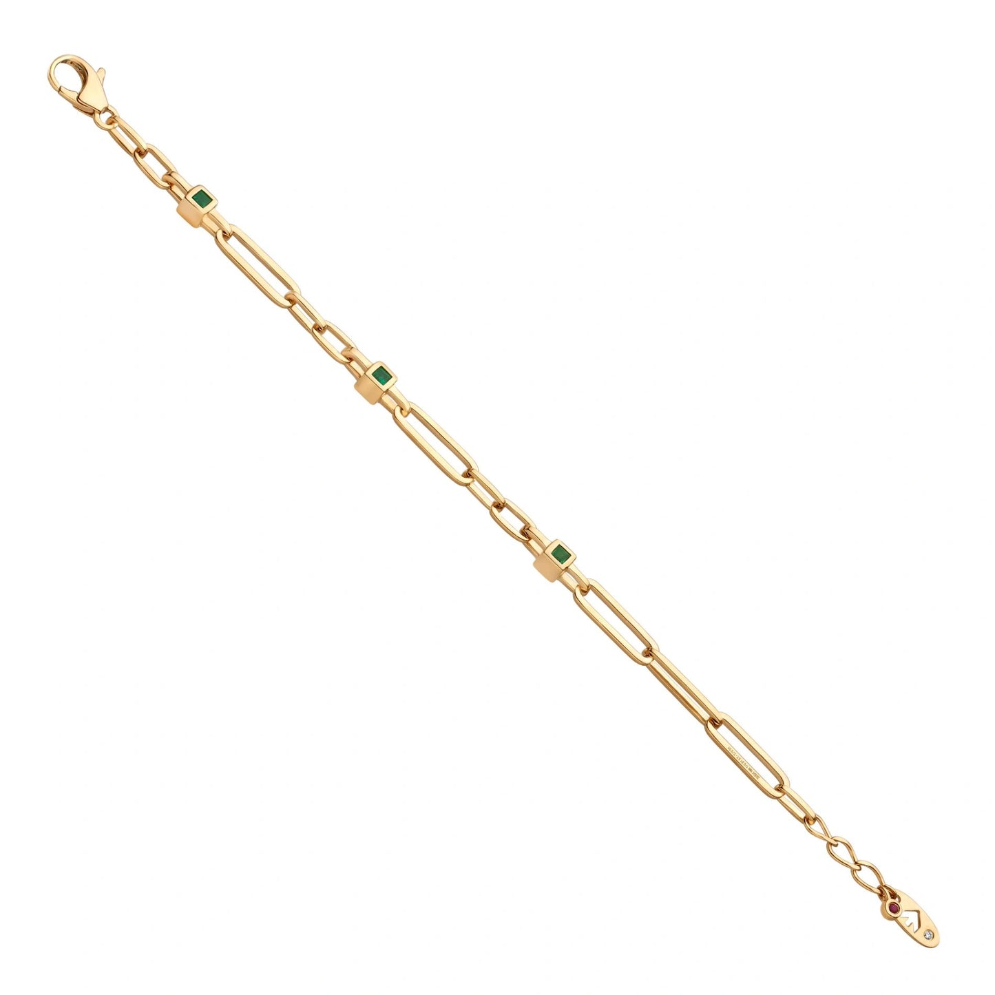 Aria Emerald Edge Link Bracelet - Zen Diamond India